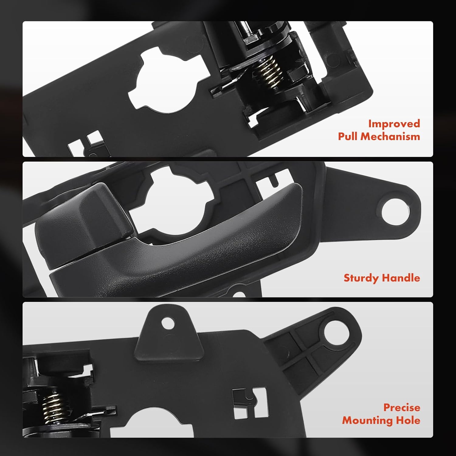 A-Premium Interior Front Driver Door Handle Compatible with Hyundai Sonata 2008 2009 2010, Matte Black Handle, Replace# 826103K520HZ