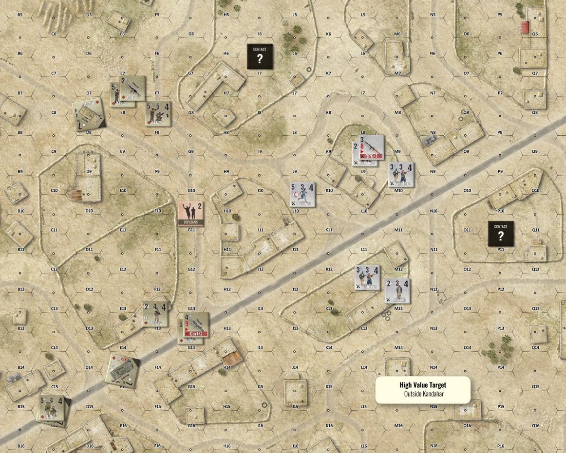 Modern Tactics #1 - Afghanistan | Gioco di guerra tattico a livello di plotone con 20 scenari, combattimento Hex e contatore, Solo/2 giocatori, Simulazione di guerra moderna