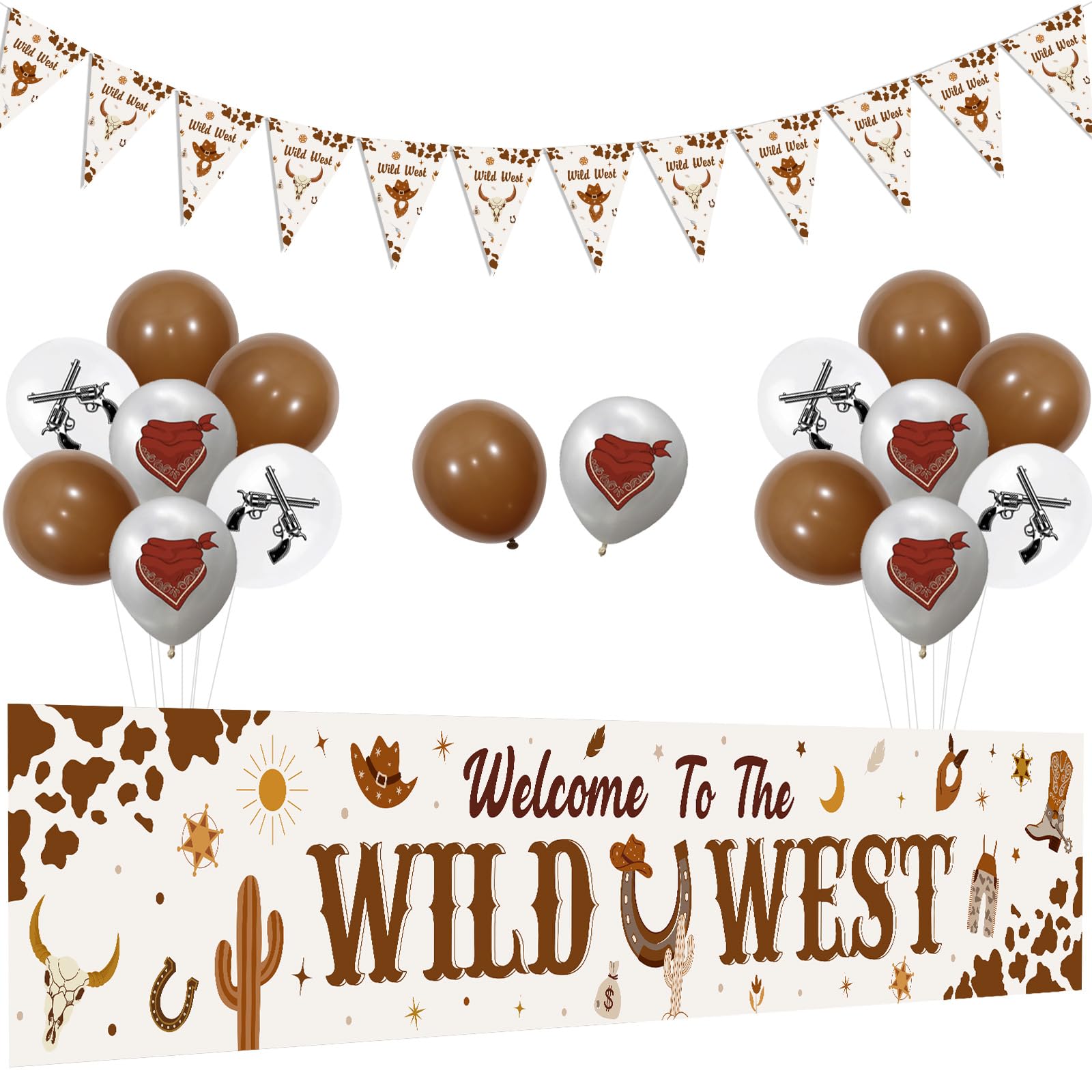 Sursurprise Cowboy-Party-Dekoration – Banner, Ballons & Wimpelkette Für Wild West Theme