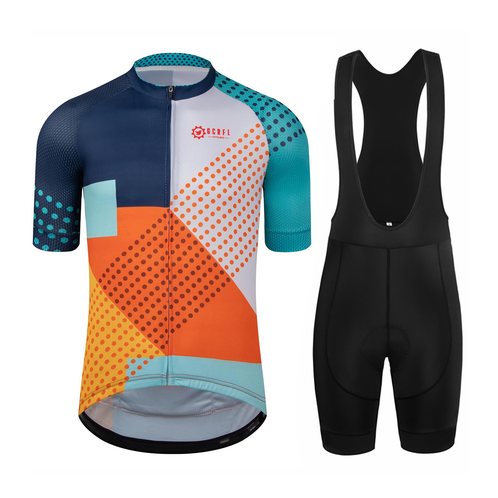 GCRFL Men's Cycling Jersey Set Bib Shorts
