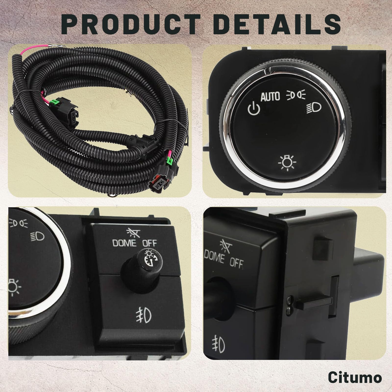 Headlight Instrument Panel Dimmer Dome Lamp Switch Gray - View #5