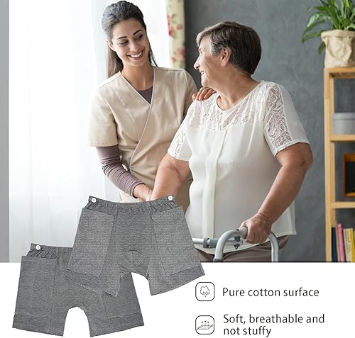 Miniatura 6 de Lmaray Paquete de 2 pantalones para el cuidado de la incontinencia, pantalones cortos para pierna con catéter, suministros de incontinencia urinaria