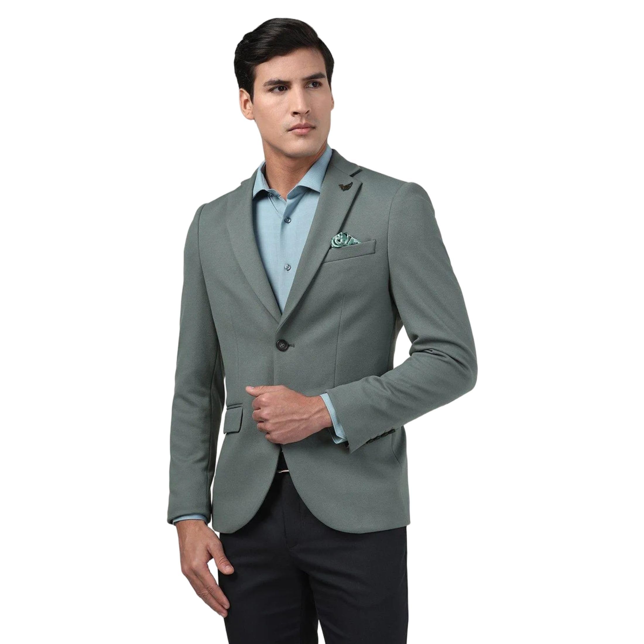 blackberrys Men Poly-Blend Textured Slim Fit Blazer-picture-20