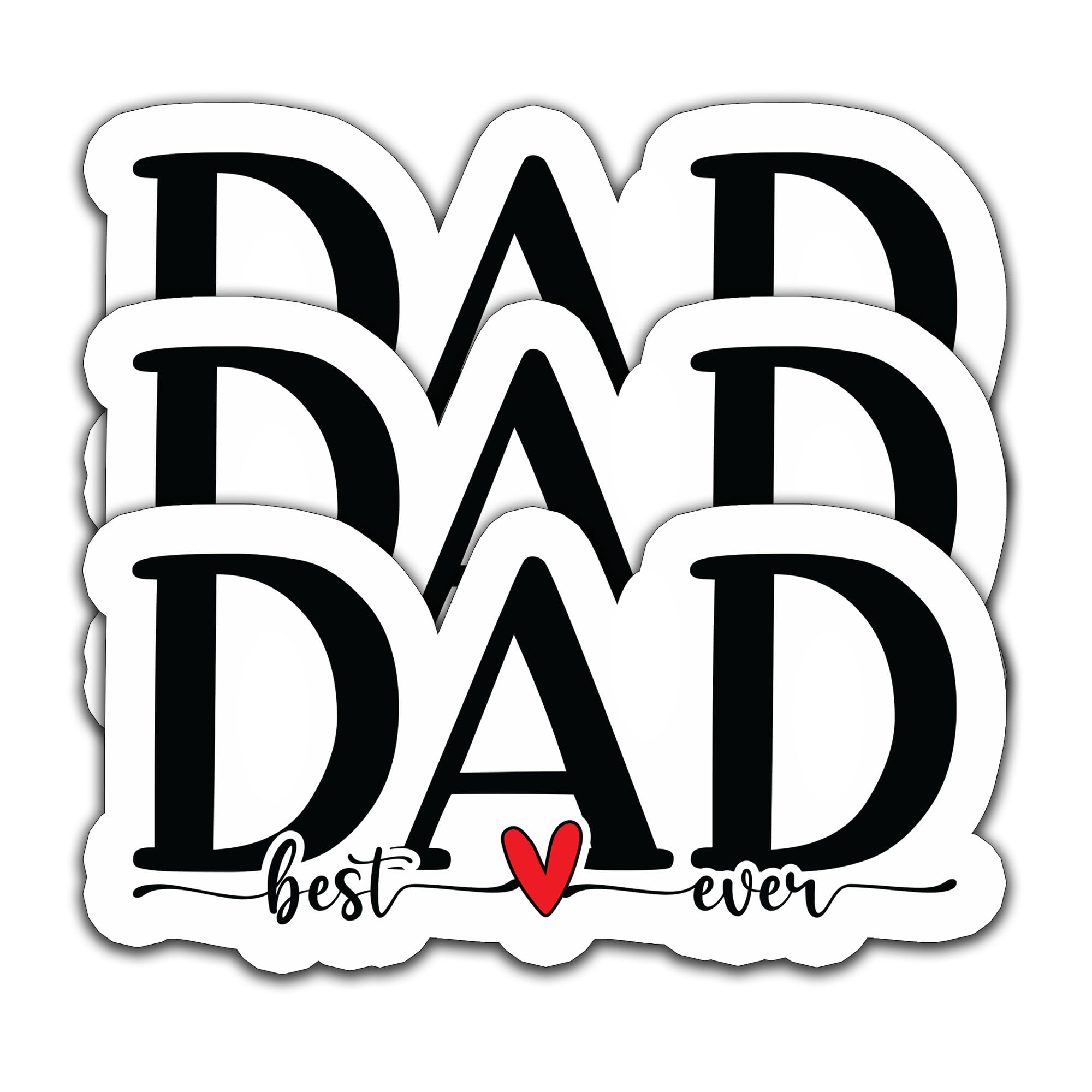 (3pcs) Best Dad Ever Sticker – Dad Stickers for Father's Day – Waterproof Vinyl Decals for Water Bottle, Scrapbook, Laptop, Car, Mug – Gift for Daddy,