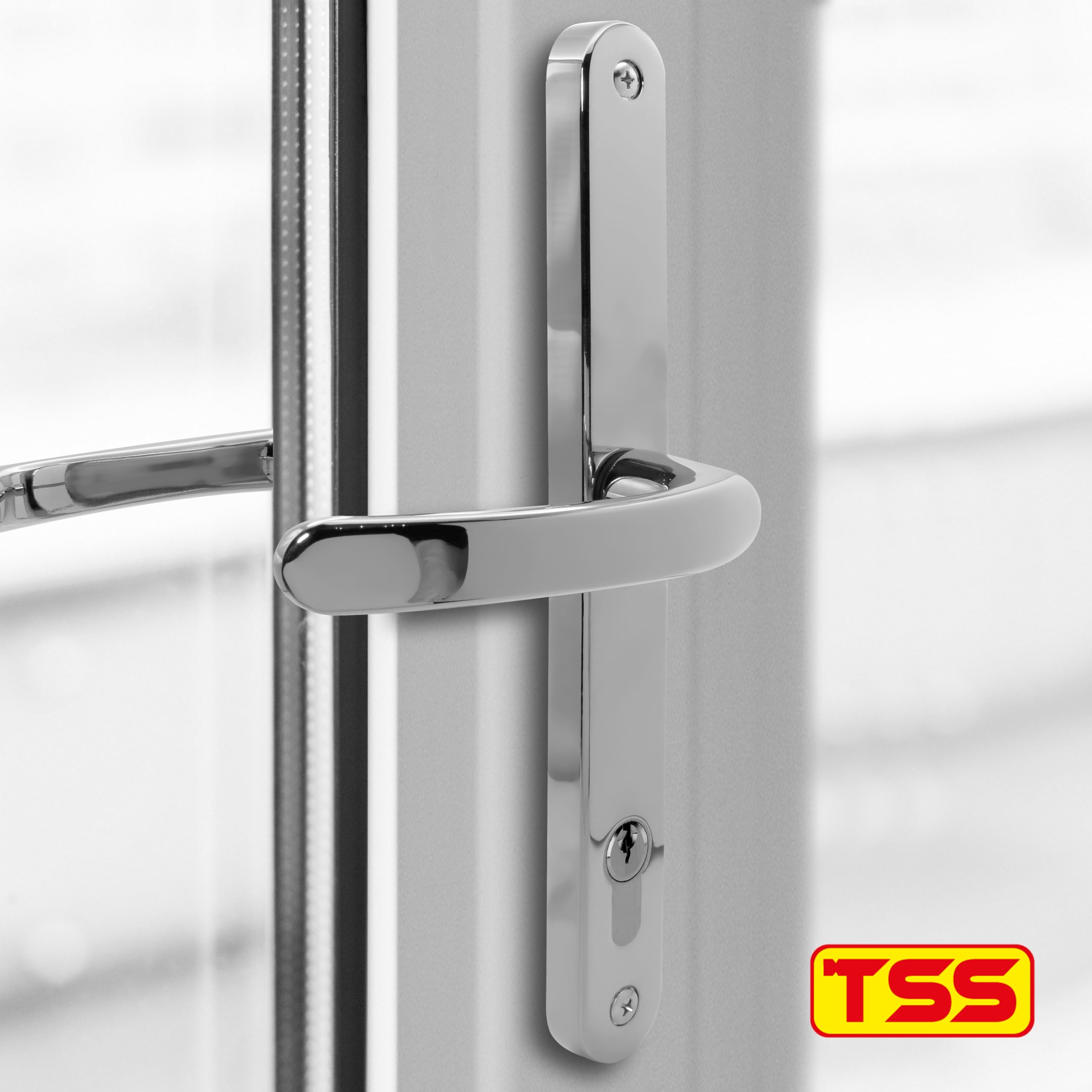 TSS Lever Lever UPVC Multipoint Door Handles - 92mm PZ Sprung - 215mm Screw Centres - 260mm Long Backplate 3x Fixing Points 68161 3 thumbnail image