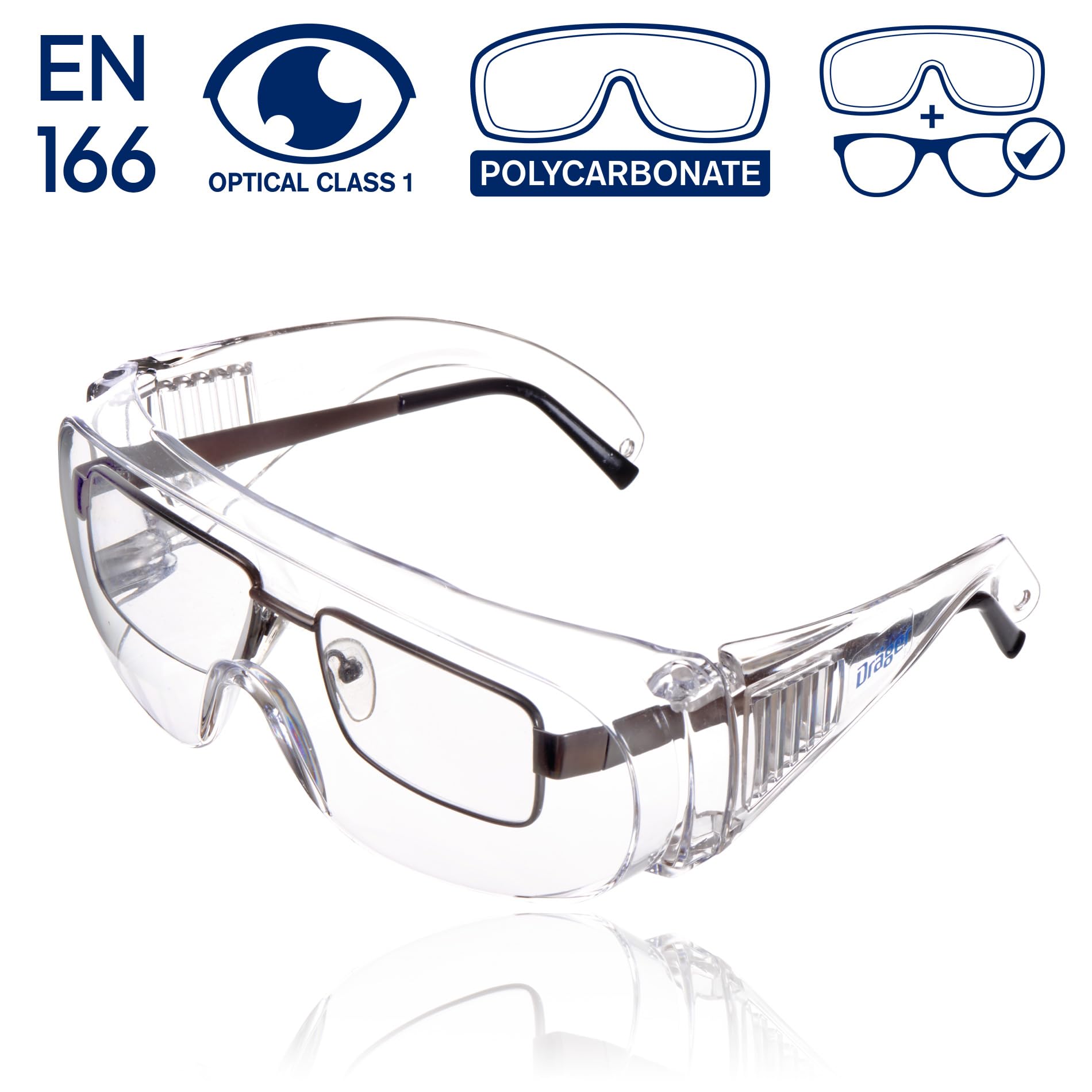 Okulary ochronne Dräger X-pect 8110 | okulary ochronne przeciwmgielne do użytku profesjonalnego lub osobistego | na budowie, w laboratorium, do pracy z chemikaliami