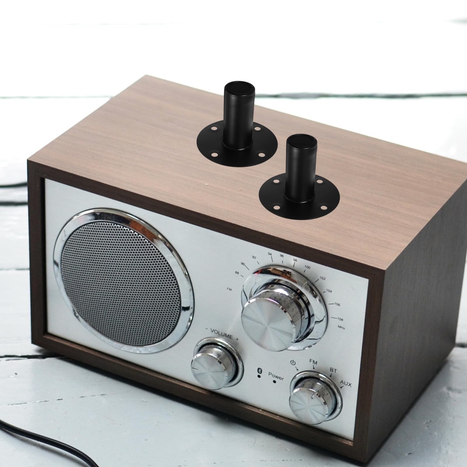 Mikinona Supporto per Altoparlante in Metallo Lega di Alluminio 10.5x4 Pollici Base Rotonda Robusta per Uso su Palco e Installazioni Audio Professionali
