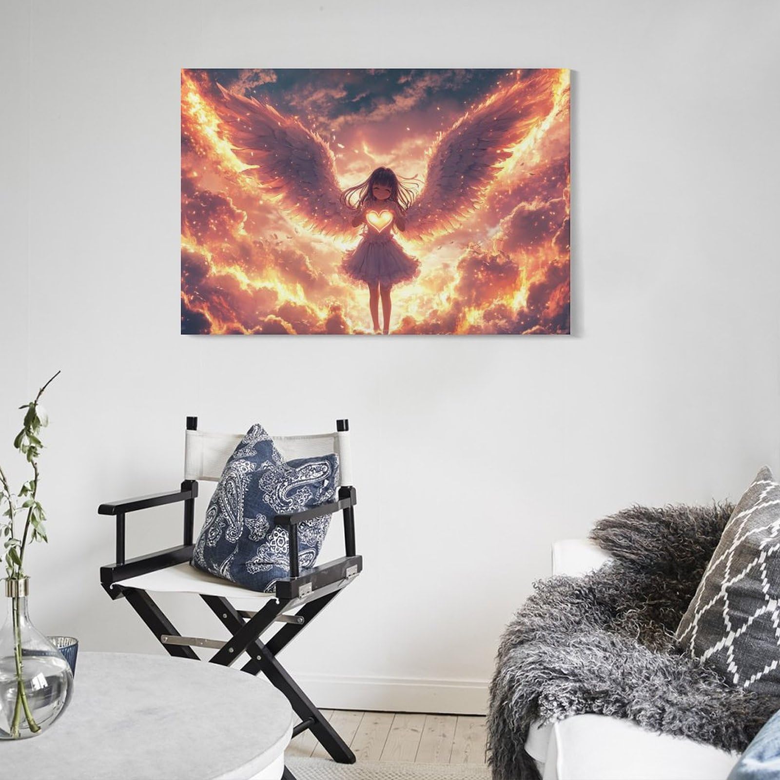 ZHUICHENG Anioł plakat/piękna dziewczyna dekoracja ścienna - obraz na płótnie 3D do kuchni i pokoju. Obraz w żywych kolorach i powierzchnia odporna na zarysowania, łatwa konserwacja 16 x 24 cale (40 x