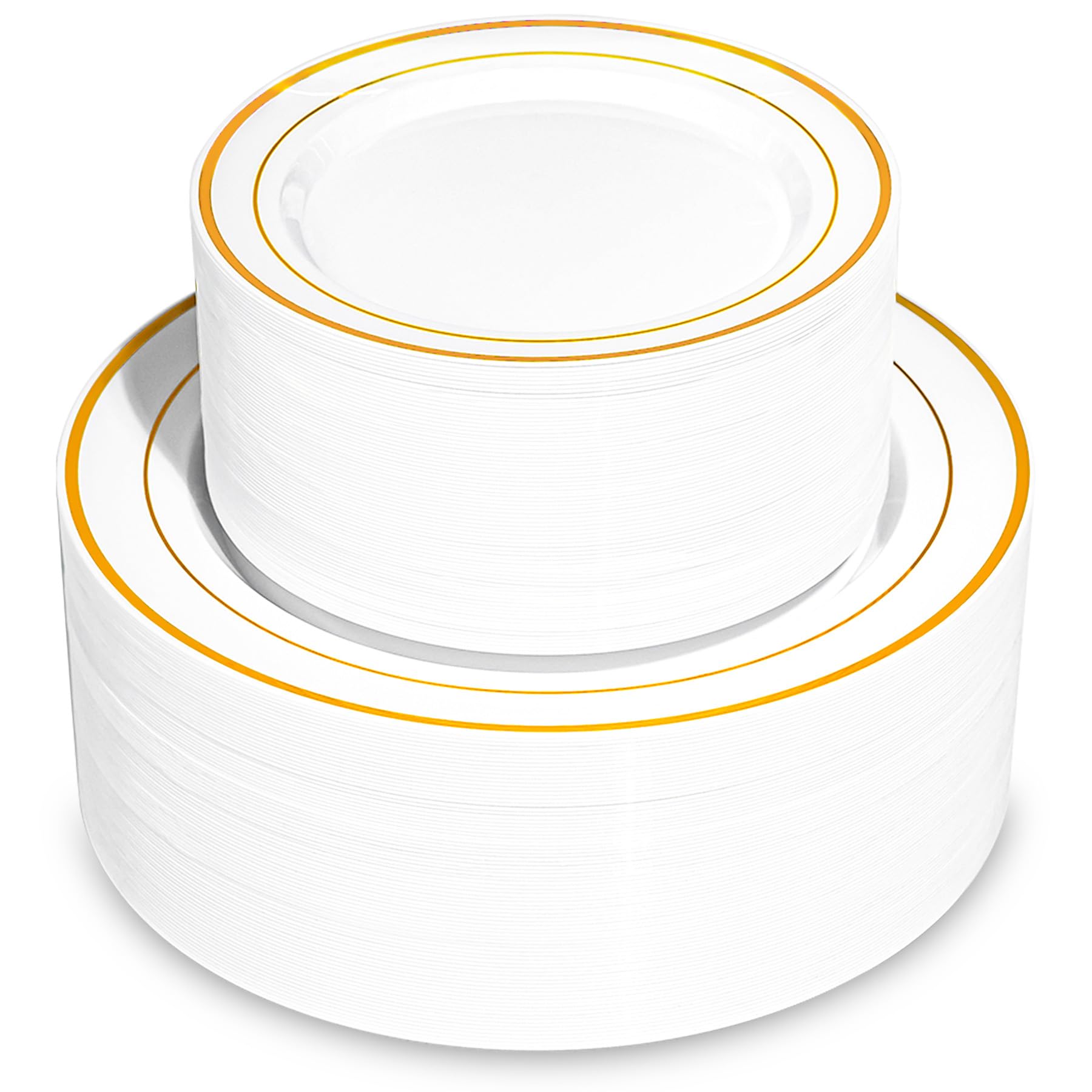 Gold Rim Disposable Plates - 100 Pack -7