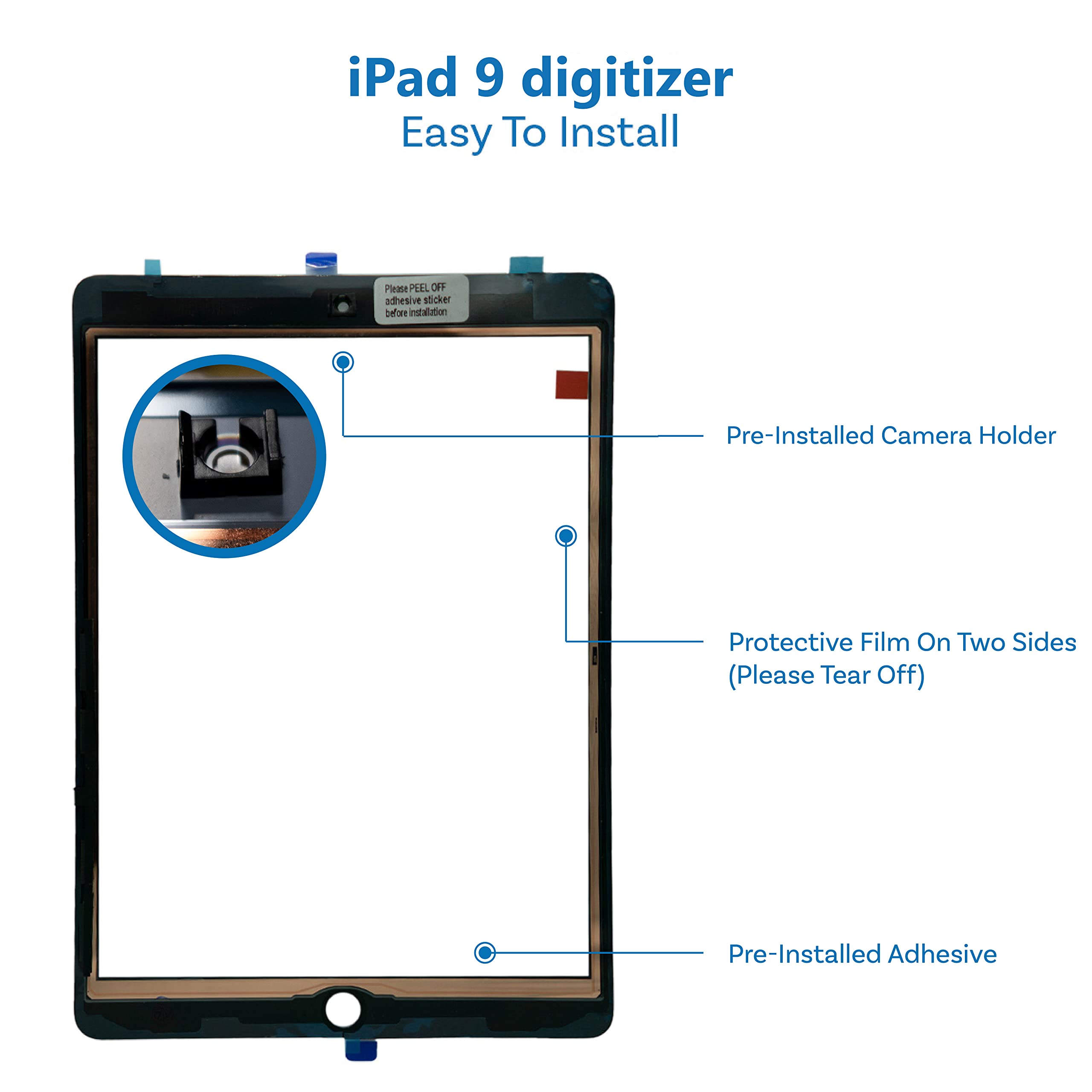 MMOBIEL Écran Tactile Compatible iPad 9 10.2 inch 2021 Digitizer de rechange Noir