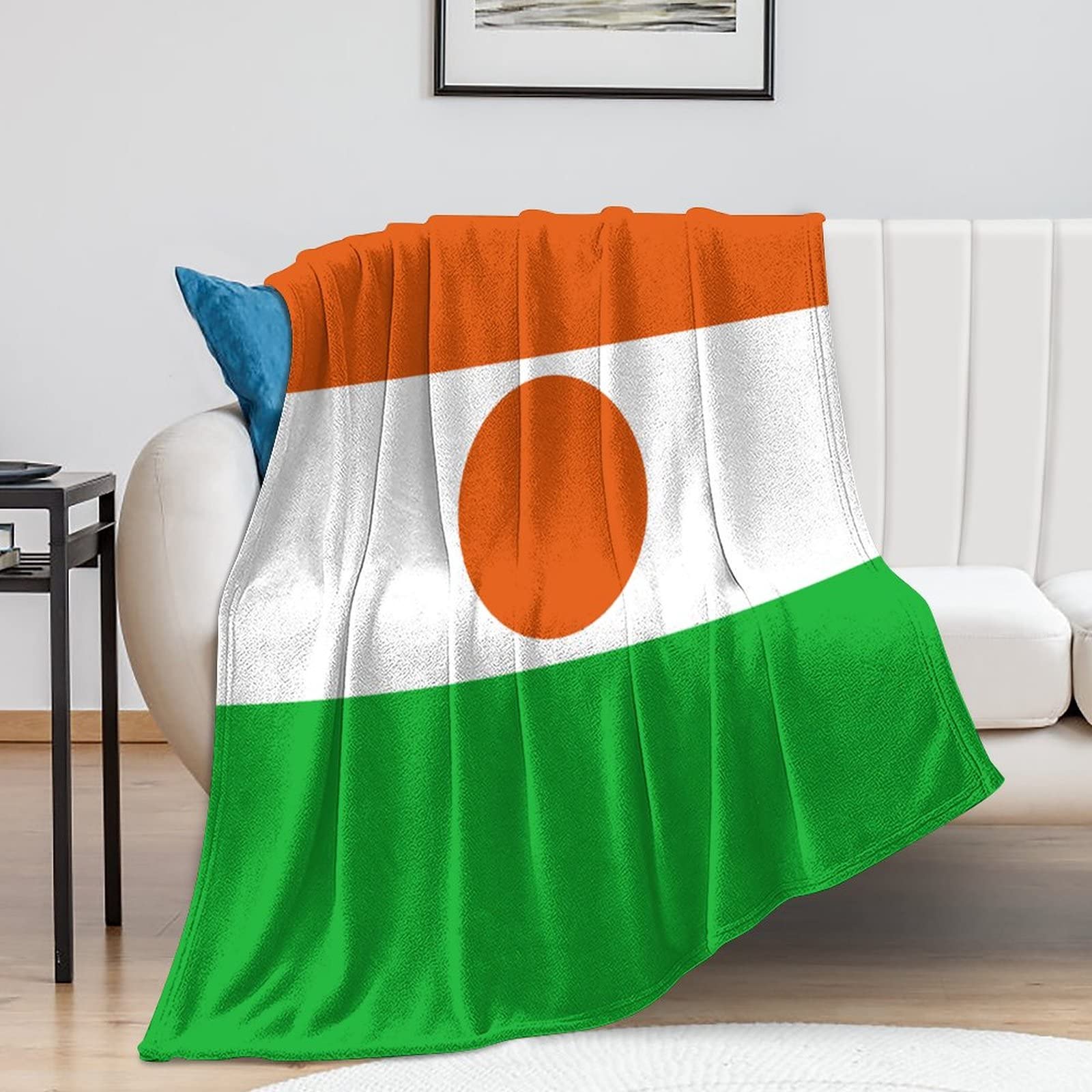 Couverture drapeau du Niger jeté de lit réversible et plaid canapé toutes saisons
