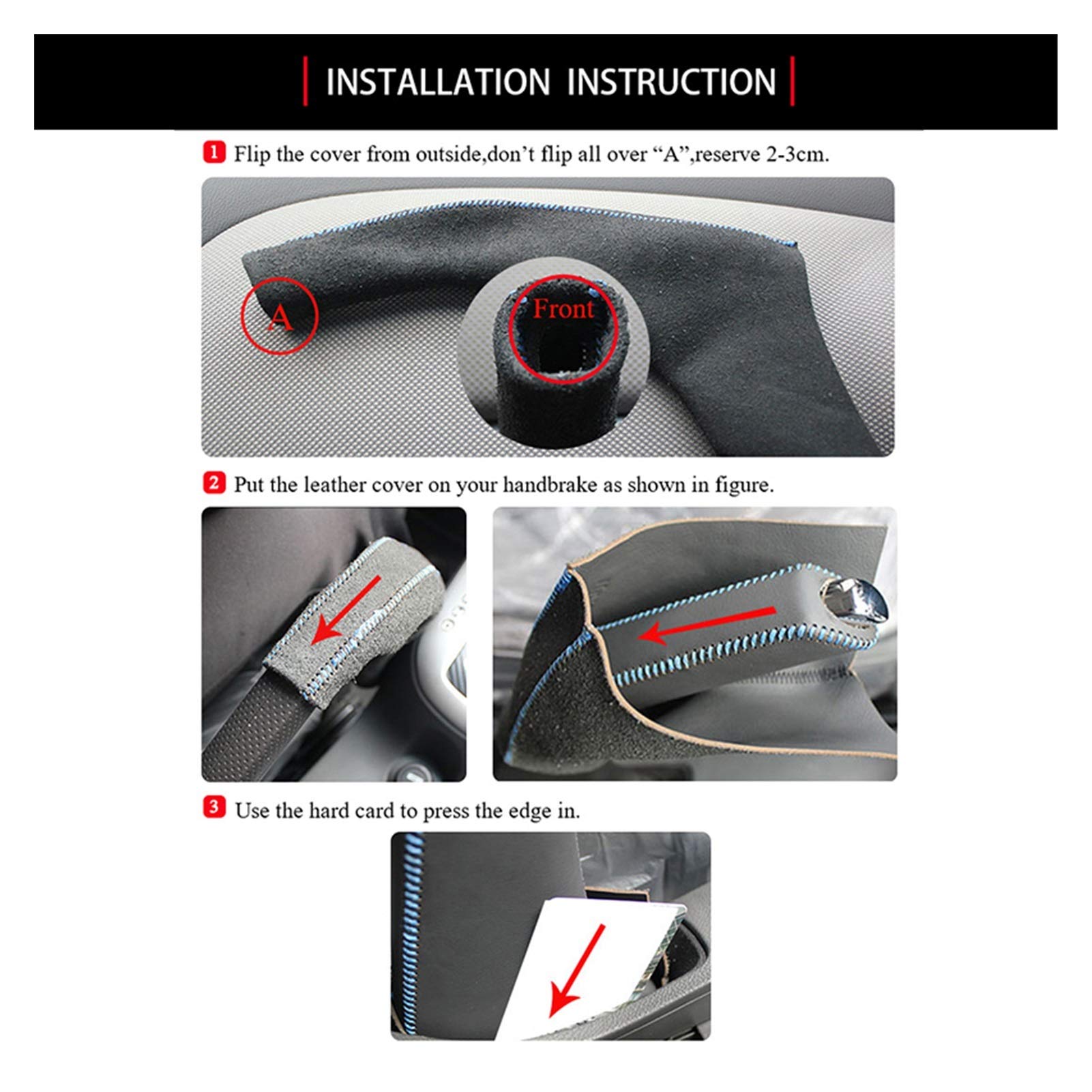 Handbremshebel HüLle,Handbremsgriff Auto Handbremsabdeckungen Top Layer Leather Fall fit verwendung für Suzuki Kizashi Handbremsgriffe Abdeckung Auto Echtes Leder Handbremse