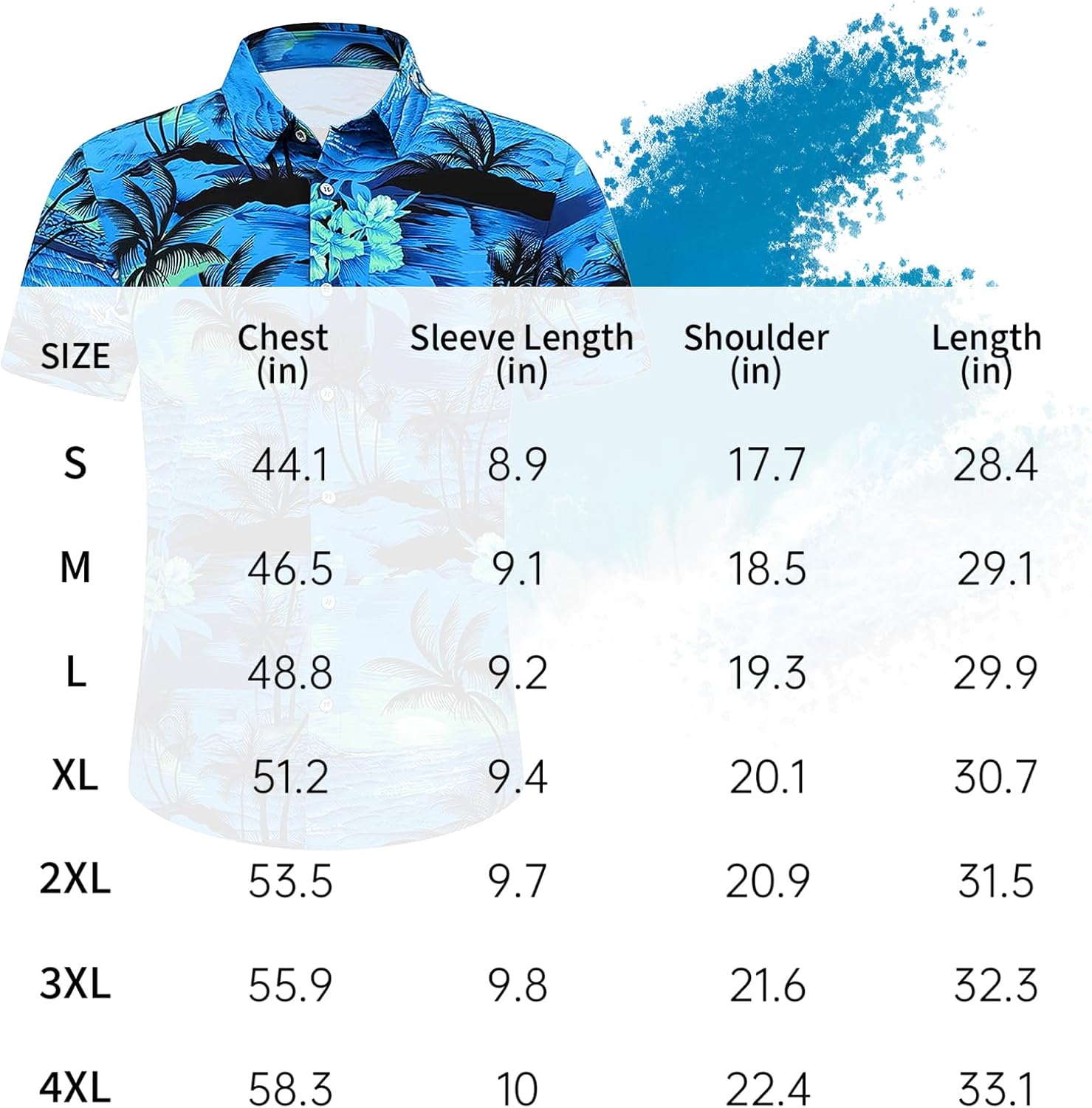 Hawaiian Shirt for Men Short Sleeve Button Down Shirt Tropical Print Casual Shirt for Beach Vacation Summer Party - Image 7