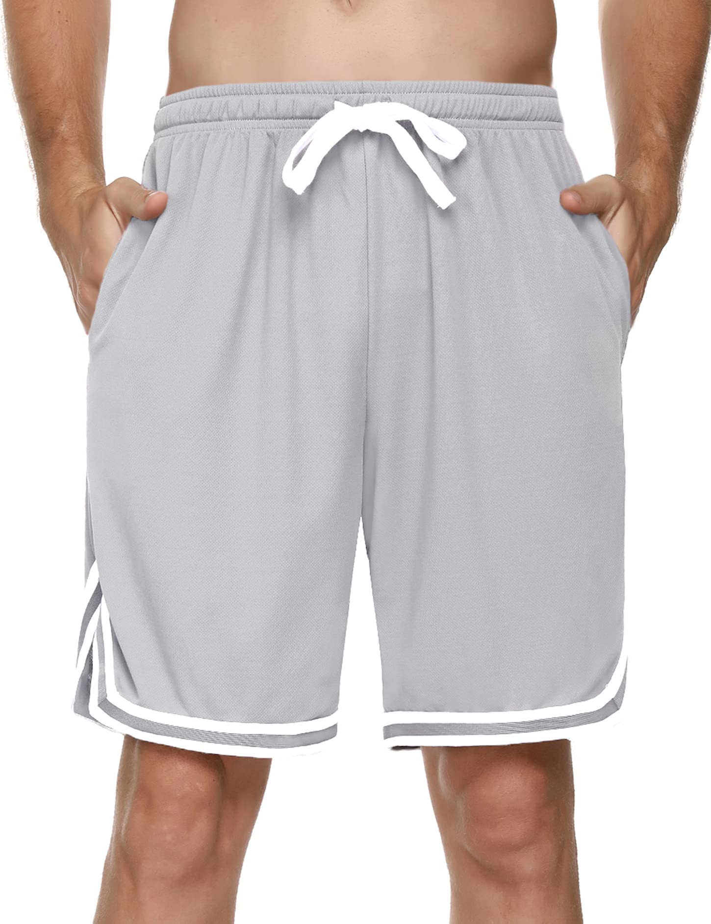 Litherday Shorts Herren Sportshorts Kurz Hosen Streifen Jogginghose Sommer Traininghose mit Taschen Elastischer Bund und Atmungsaktive Shorts zum Fitness, Running, Gym, Basketball
