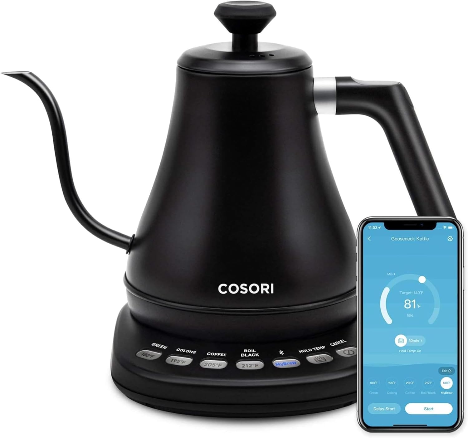 COSORI Electric Gooseneck Kettle Smart Bluetooth