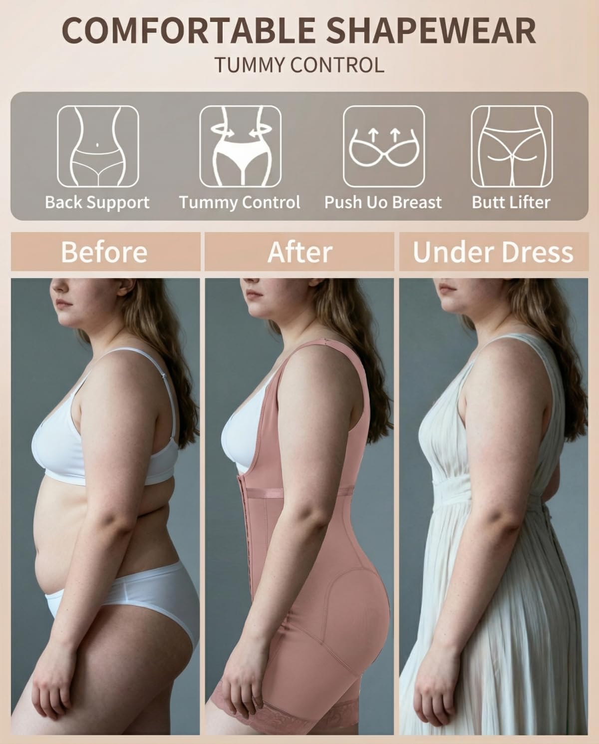 Underbust Fajas Colombianas Shapewear for Women Postpartum Body Shaper Tummy Control Butt Lifter - Image 2