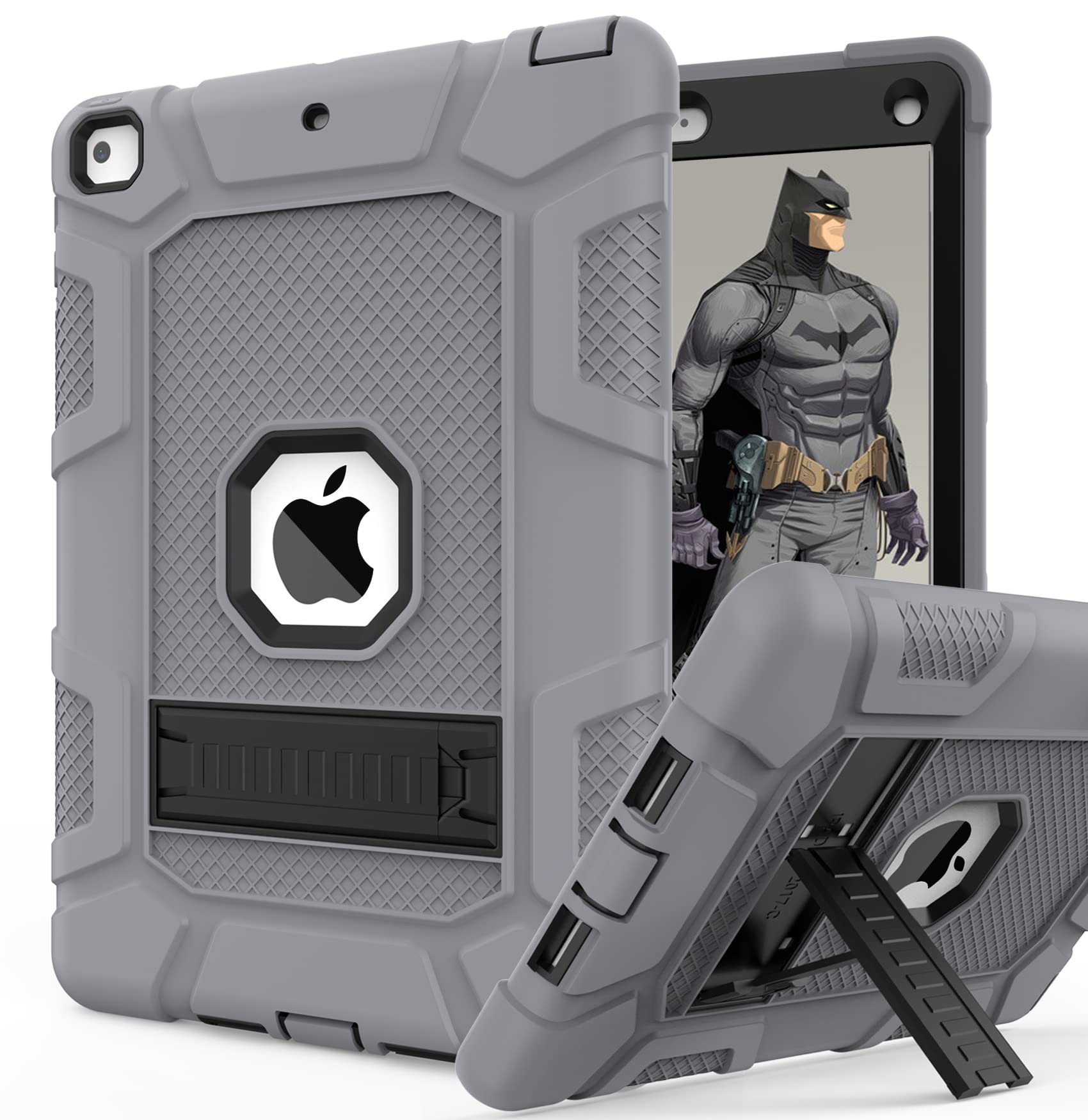 for iPad 6th/5th Generation Case, iPad Air 2 Case 9.7 Inch, [3-in-1] Heavy Duty Shockproof Rugged Protective Cover with Kickstand for A1893 A1954 A1822 A1823 A1566 A1567, Black — Amazon image 11