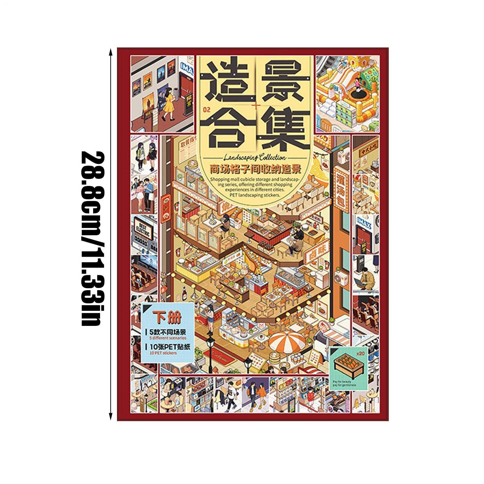 Kit de livres d'autocollants avec scènes miniatures - Pour scrapbooking, journaux, planificateurs, décoration murale et travaux manuels