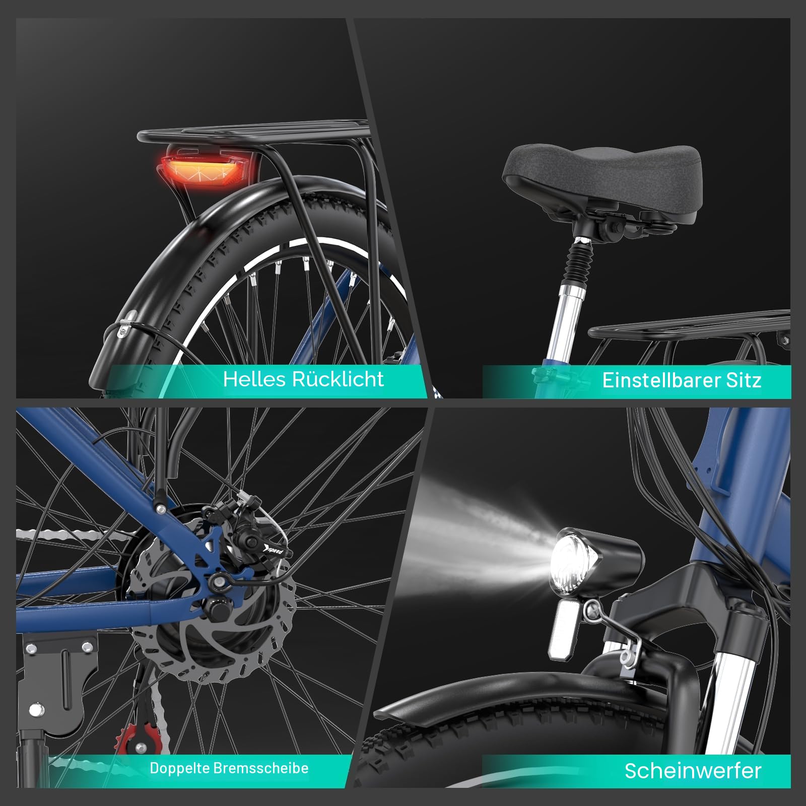 COLORWAY BK27 Elektrofahrrad, 28 Zoll EBike, 2 Fahrmodi Citybike mit 36V 15Ah Akku, mit Tretunterstützung, Pendlerfahrrad mit 250W Motor, EBike für Unisex Erwachsene Reichweite bis zu 45-100Km.