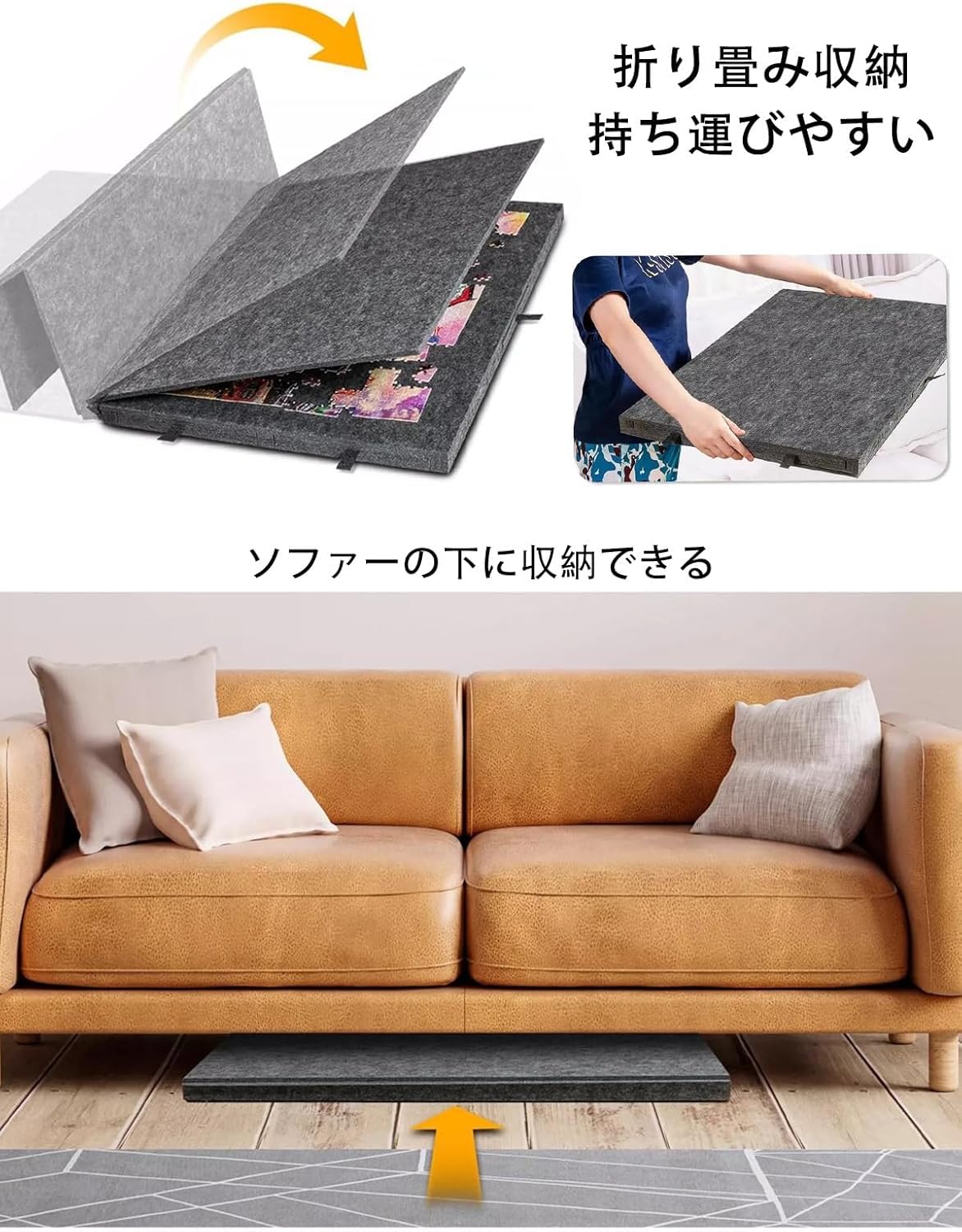 1000ピースパズルボード ジグソー テーブル 折り畳み 収納 6つ引き出し付き 角度調整可能 軽量ポータブルフェルトマット パッド