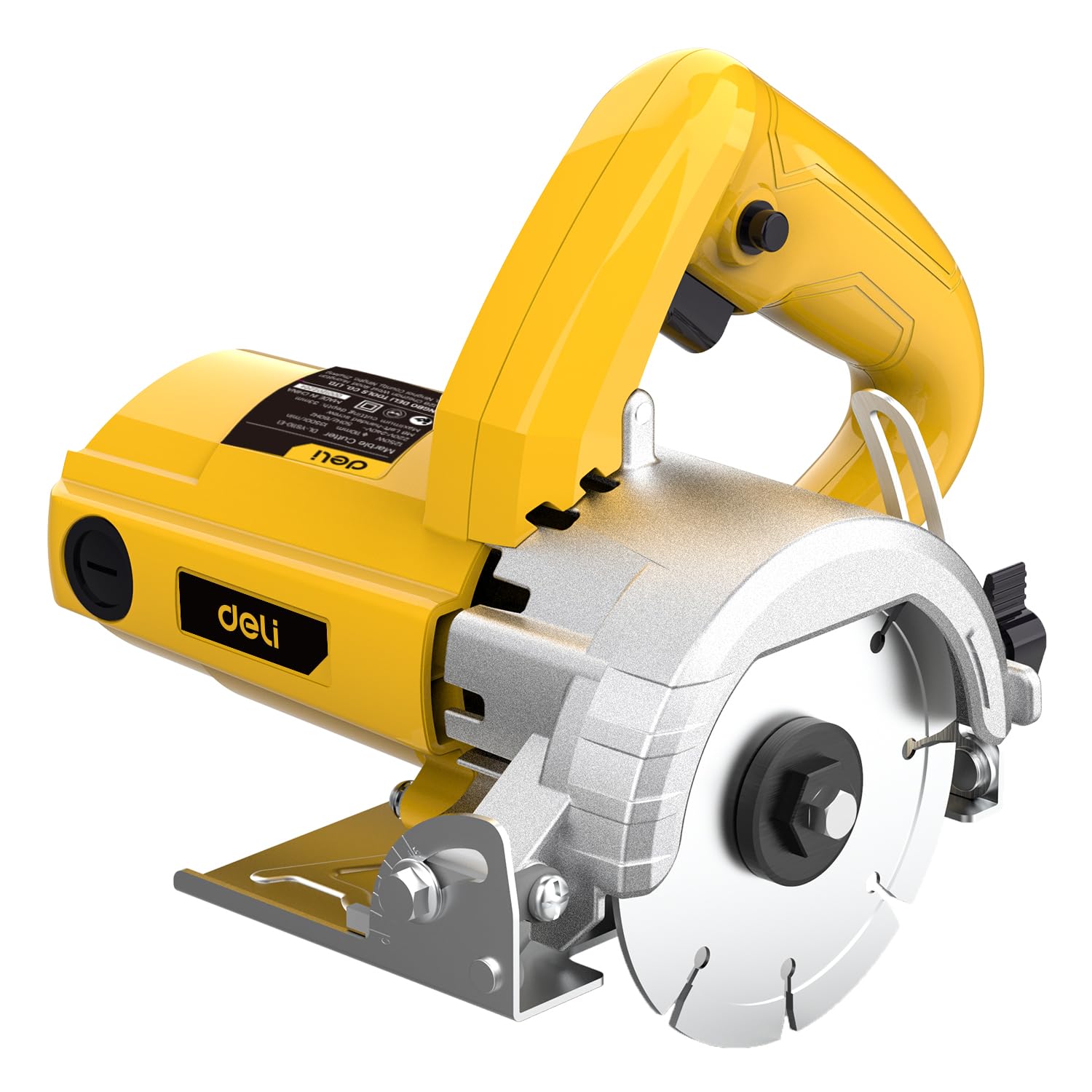 Deli DL-YS110-E1 1250W Electric Marble Cutter 13500RPM High-Speed 0-45° Adjustable Bevel Cutting Angle 33mm Cutting Depth 110mm Blade Size Safe & Precise for Professional Use (Pack of 1, Yellow)-picture-20