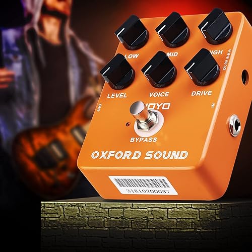 Miniatura 9 de JOYO Pedal de sobremarcha naranja amplificador de simulación pedal de distorsión con adaptador DC 9V fuente de alimentación (800mA -1A)