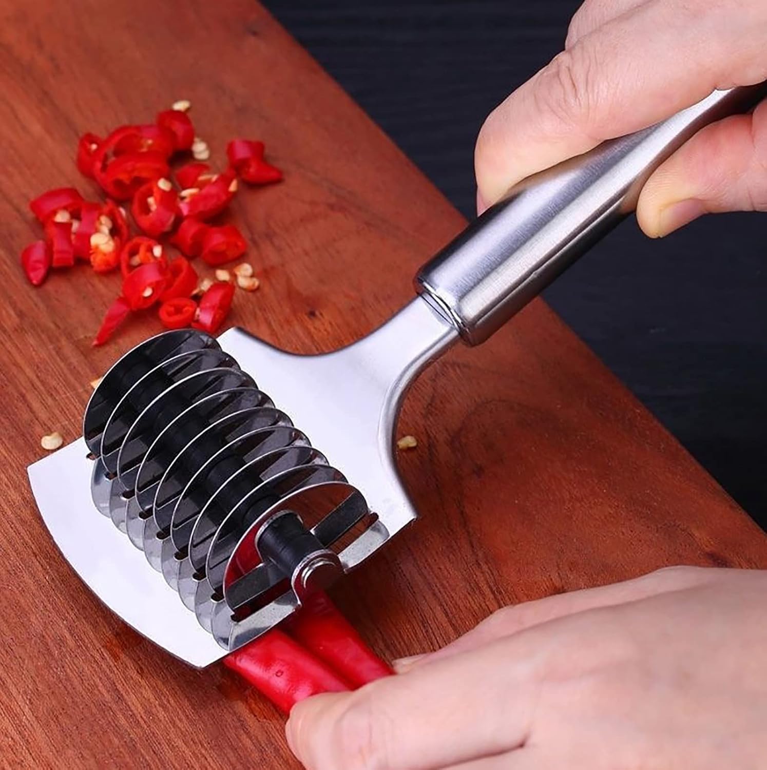 Manual Pasta Cutter Stainless Steel Roller Noodle Maker Fast Food Dough Cut Tools Shallot Cutter Kitchen Cooking Tools 2pcs