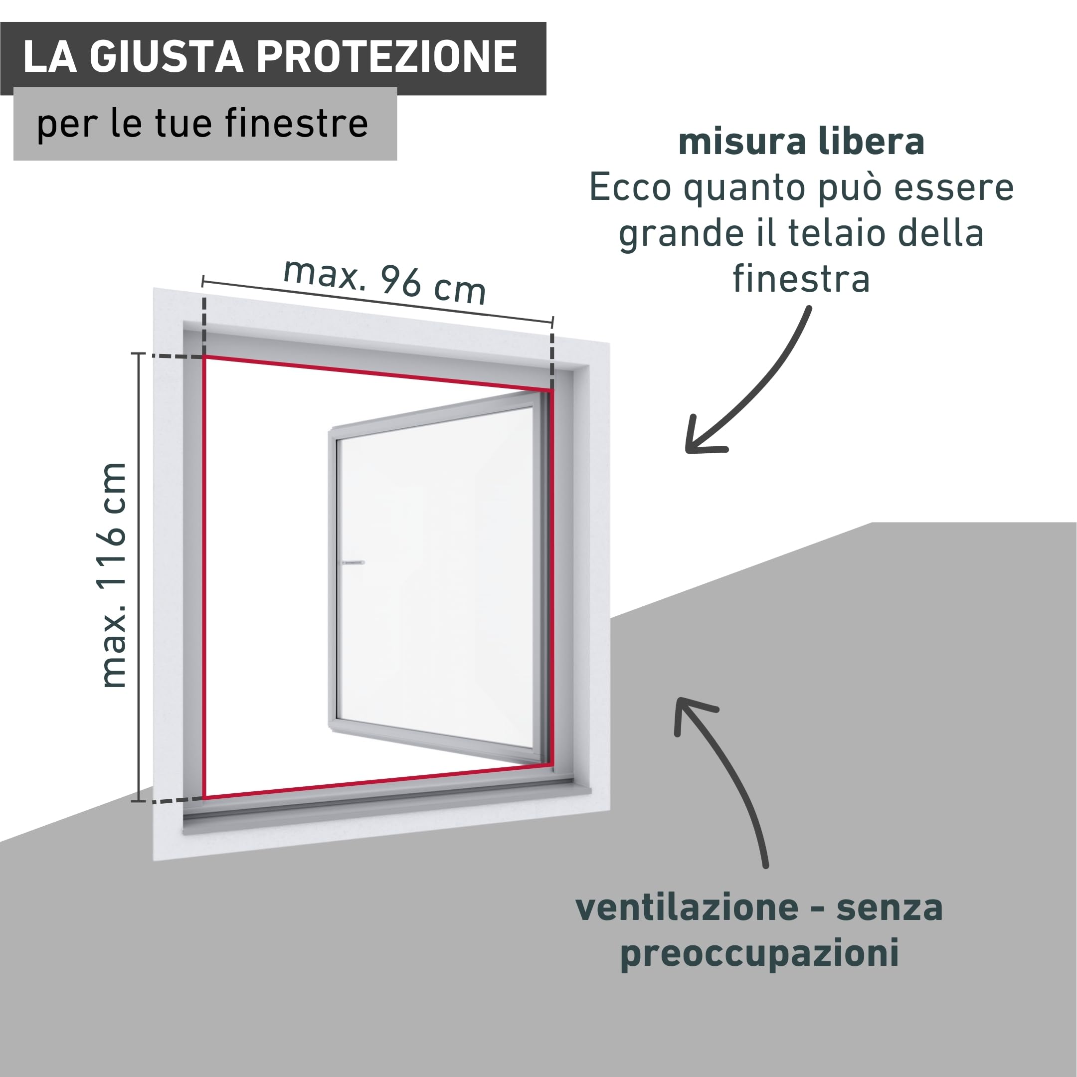 Windhager Zanzariera con Telaio in Alluminio per finestre, 100 x 120 cm, Bianco