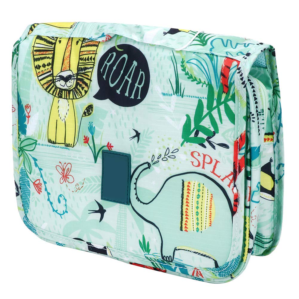 Cocoarm Borsa da Toilette Portatile Borsa per Cosmetici Impermeabile Poliestere e PVC con Gancio per Appendere Organizzatore Multistrato Maniglia Leggera per Viaggi Bagno Trucco 24 X 10 X 20 Cm