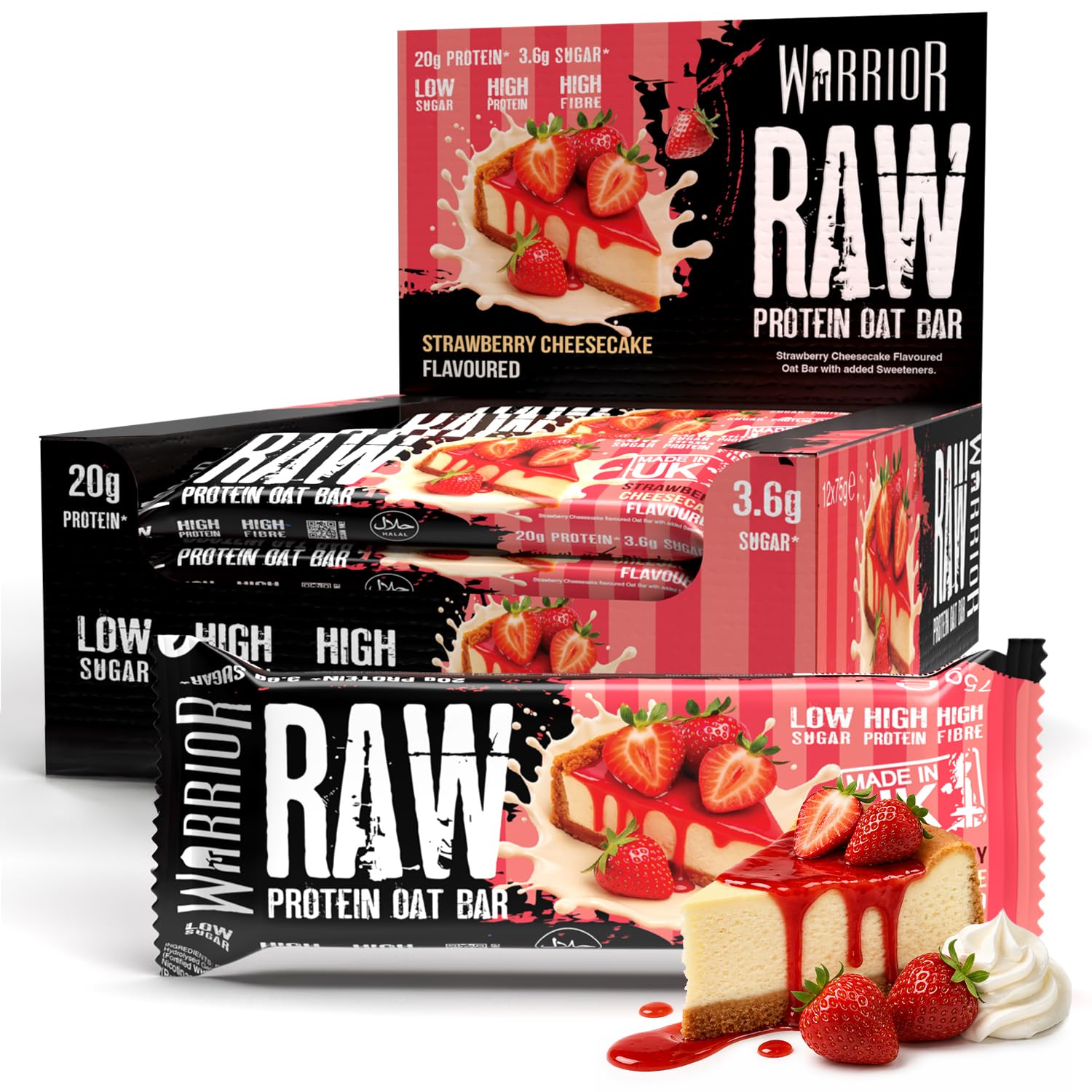 Warrior RAW Protein Bars 12 x 75g – 20g High Protein Bar, Low Sugar High Fibre Oat Protein Flapjack – Protein Snacks, Meal Replacement Bars (Chocolate Brownie) — view 40