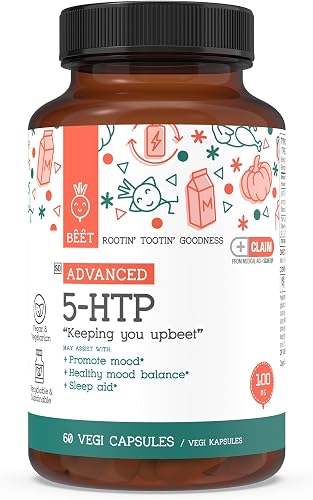 5-HTP Advanced with Vitamin B6 Supplement Non-GMO Formula 100mg 5-HTP & 15mg Vitamin B6 Vegan Easy to Swallow 5-HTP, 60 Vegi Capsules 2 Months' Supply