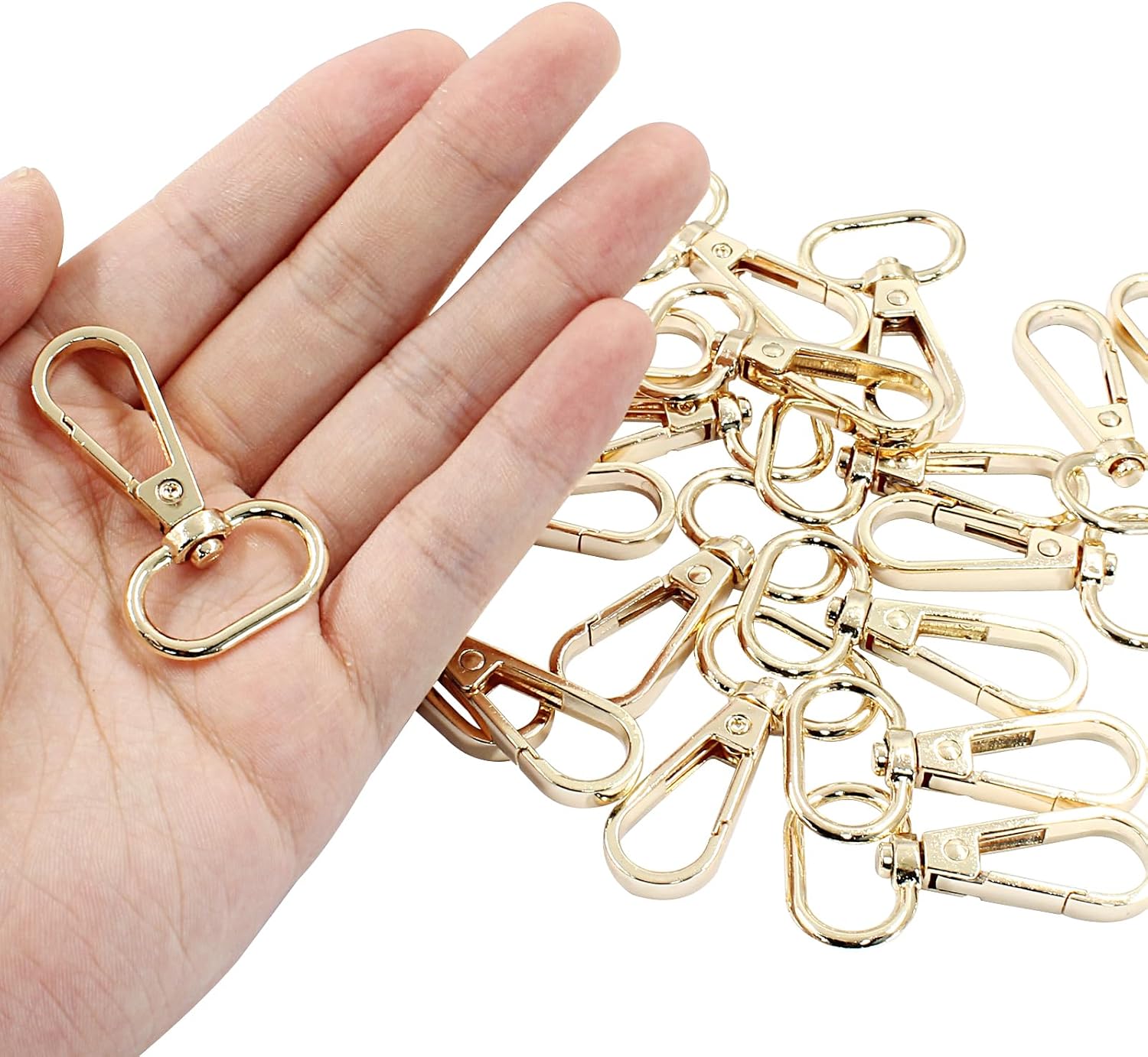 20Pcs Oval Ring Swivel Lobster Clasps 3/4"(20mm) Inside Diameter Snap Hook Swivel Clasp Metal Swivel Snap Hooks Clips for Purse Making DIY Keychain Bag Part (20mm, Gold) - Image 4