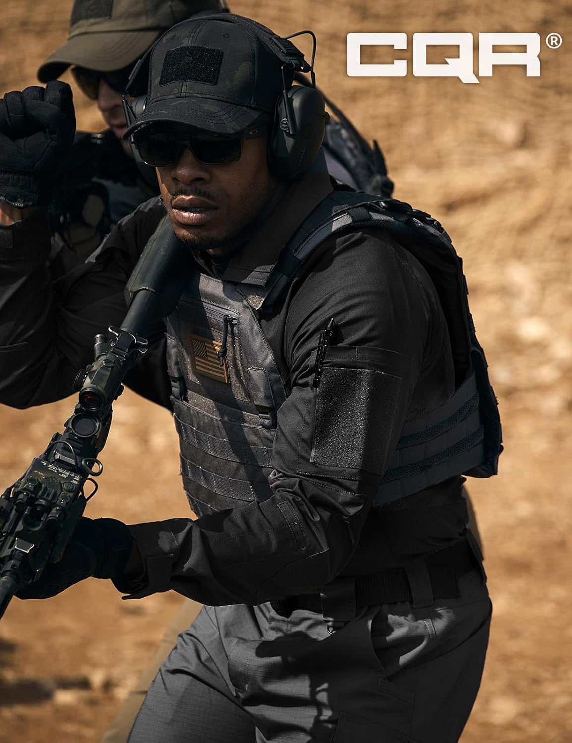 CQR Men's Combat Shirt Tactical 1/4 Zip Long Sleeve Military BDU Shirts Camo EDC Top with Pockets - Image 3