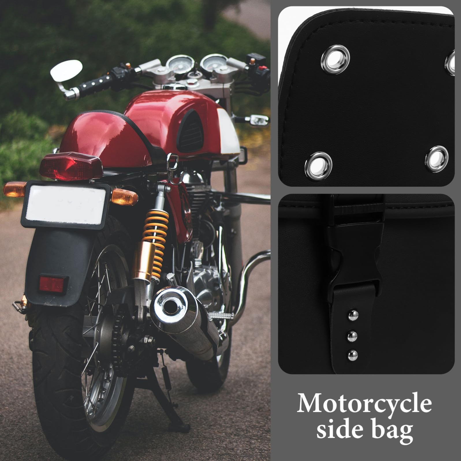 Borsa Laterale Moto in Pu, Mini Bisacce da Sella per Motocicletta, Pratica e Resistente, per Uso Quotidiano, Nero