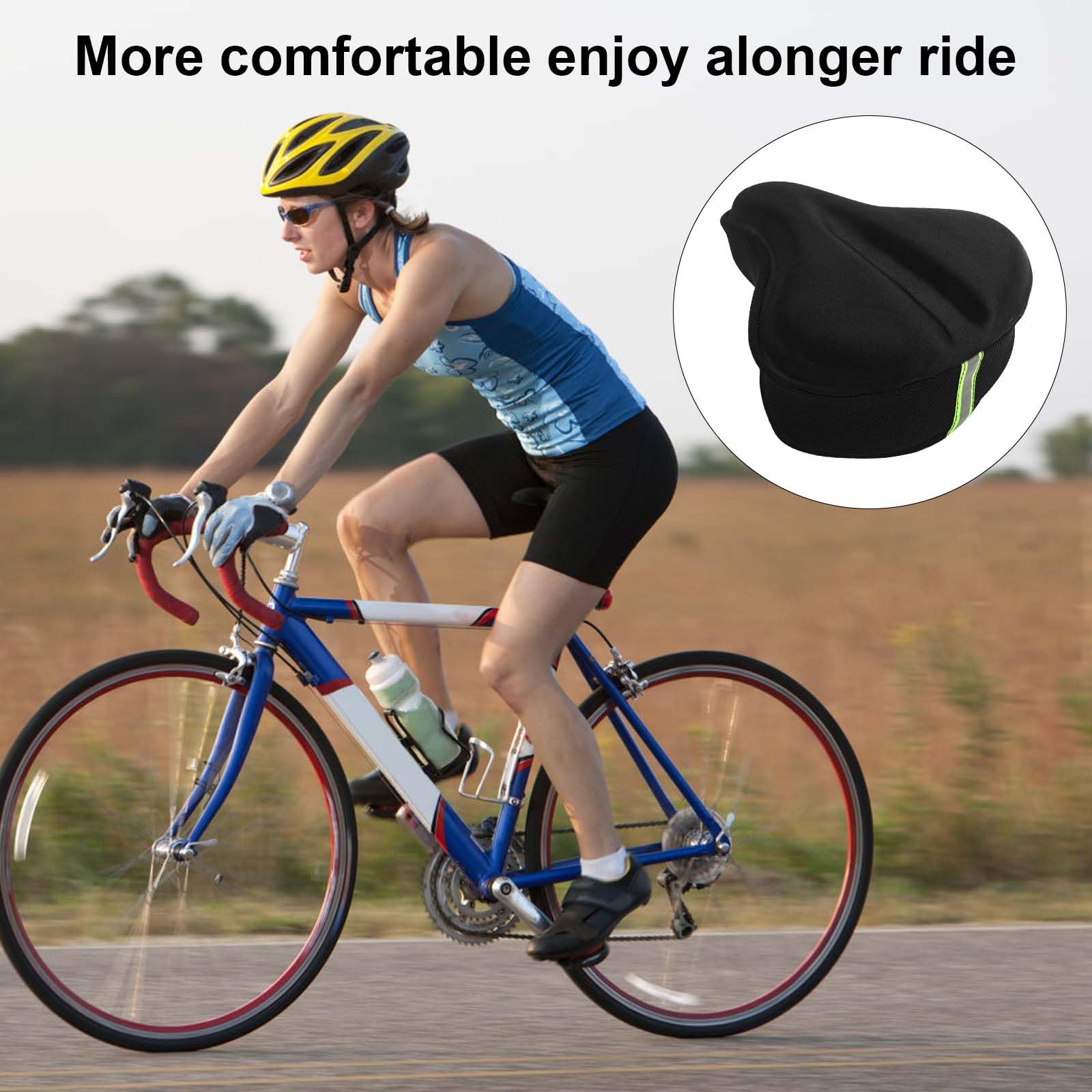 Funda Sillin Bicicleta Gel, Funda de Asiento Impermeable, Unisex, Diseño Ergonómico. Adecuado para Carretera, Montaña, Fija y Estática