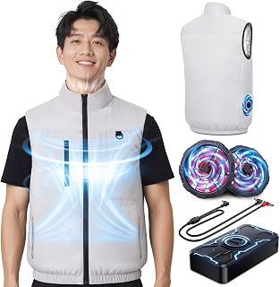 Taegila 【2026最新 空調作業服 46000mAh大容量バッテリー -23℃瞬間冷却 】 ファンバッテリーセット ベスト 作業用 冷却 暑さ対策