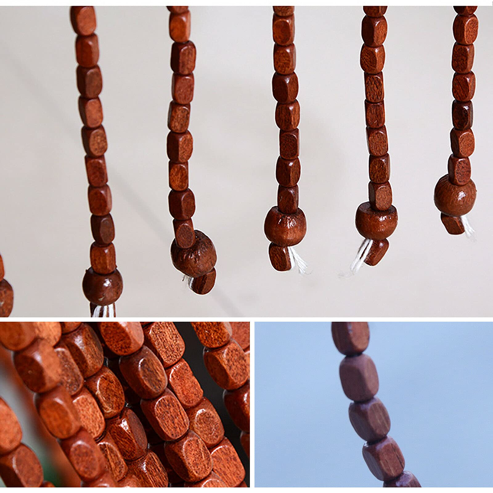 Rideau de Perles 90x175cm, Rideaux de Porte à Cordes de Porte, Rideaux de Porte à Cordes perlés, Rideau de Perles en Bois pour Porte