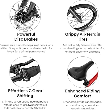 woom Explore Bicycle for Kids 6-14 Years Old, Road & Mountain Ready Bikes for Advanced Riders with Powerful Disc Brakes for Boys & Girls (20, 24 & 26 Wheels)
