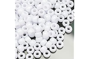 Gxueshan: 1000 pcs white acrylic pony beads for bracelet, necklace, jewelry making,...