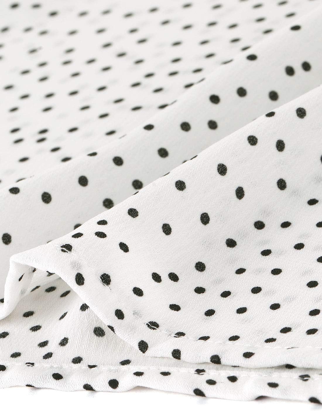 Allegra K Women's Ruffled Collar Polka Dots Shirt 3/4 Sleeve Vintage Blouse - Image 6