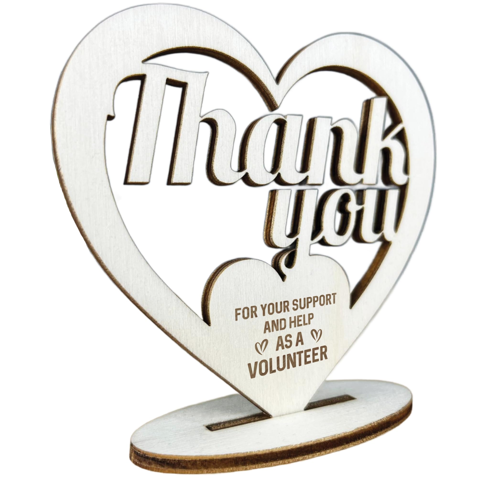 Red Ocean Thank You Gifts For Volunteer Freestanding Engraved Heart Thank You Gift For Him or Her