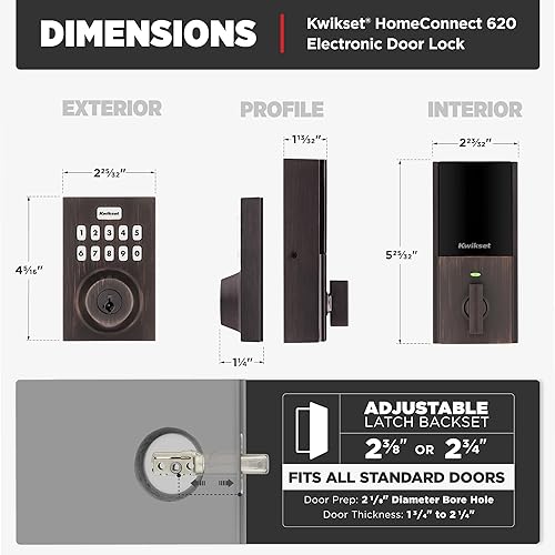 Miniatura 10 de Kwikset HomeConnect 620 Z-Wave - Cerradura inteligente con teclado habilitado de largo alcance con cómoda entrada sin llave, códigos de usuario