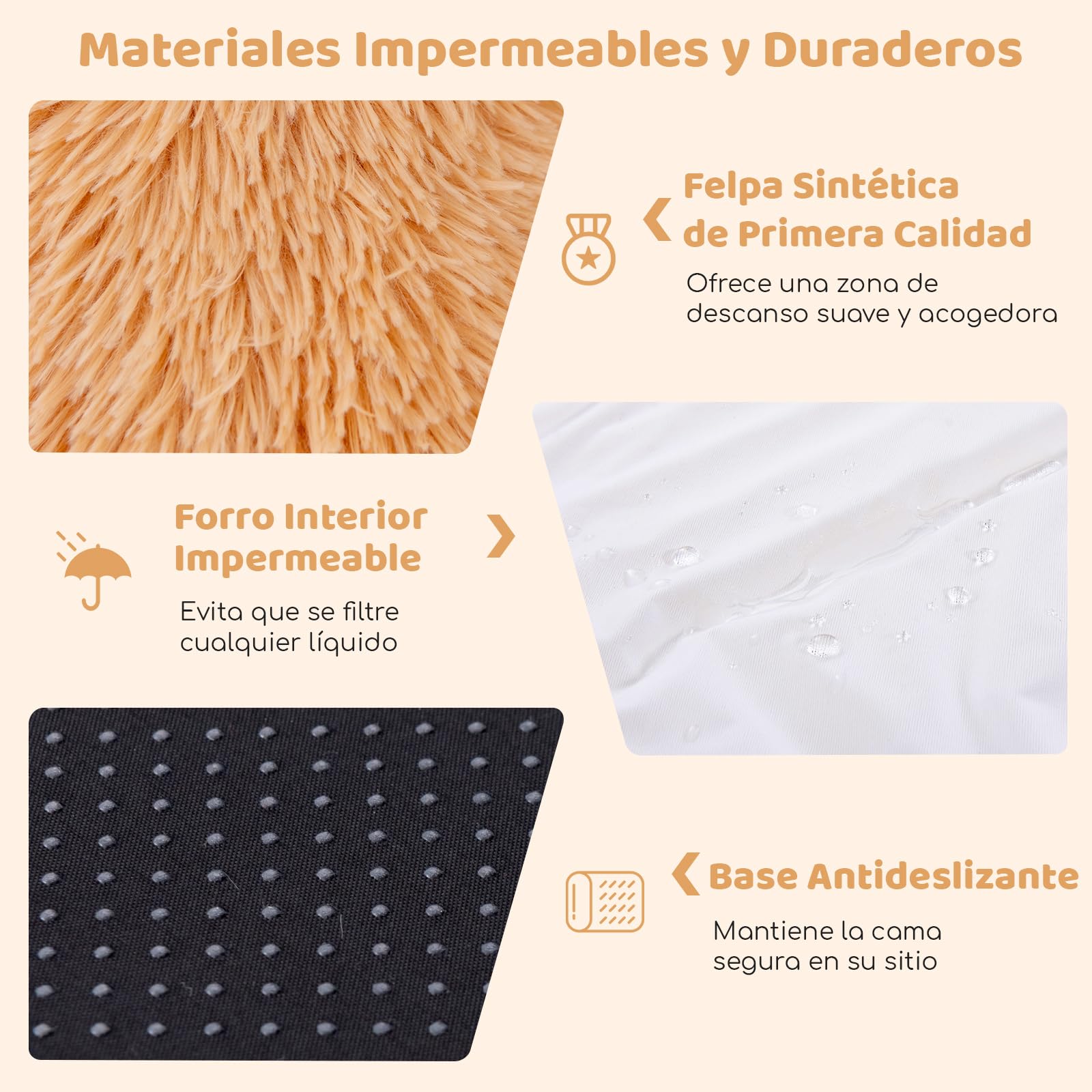 COSTWAY Cama para Mascotas y Personas, Cama Perro para Siesta Lavable y Esponjosa de Piel, con Correas de Almacenamiento, Funda Desmontable, Almohada Regordeta, para Personas, Mascotas