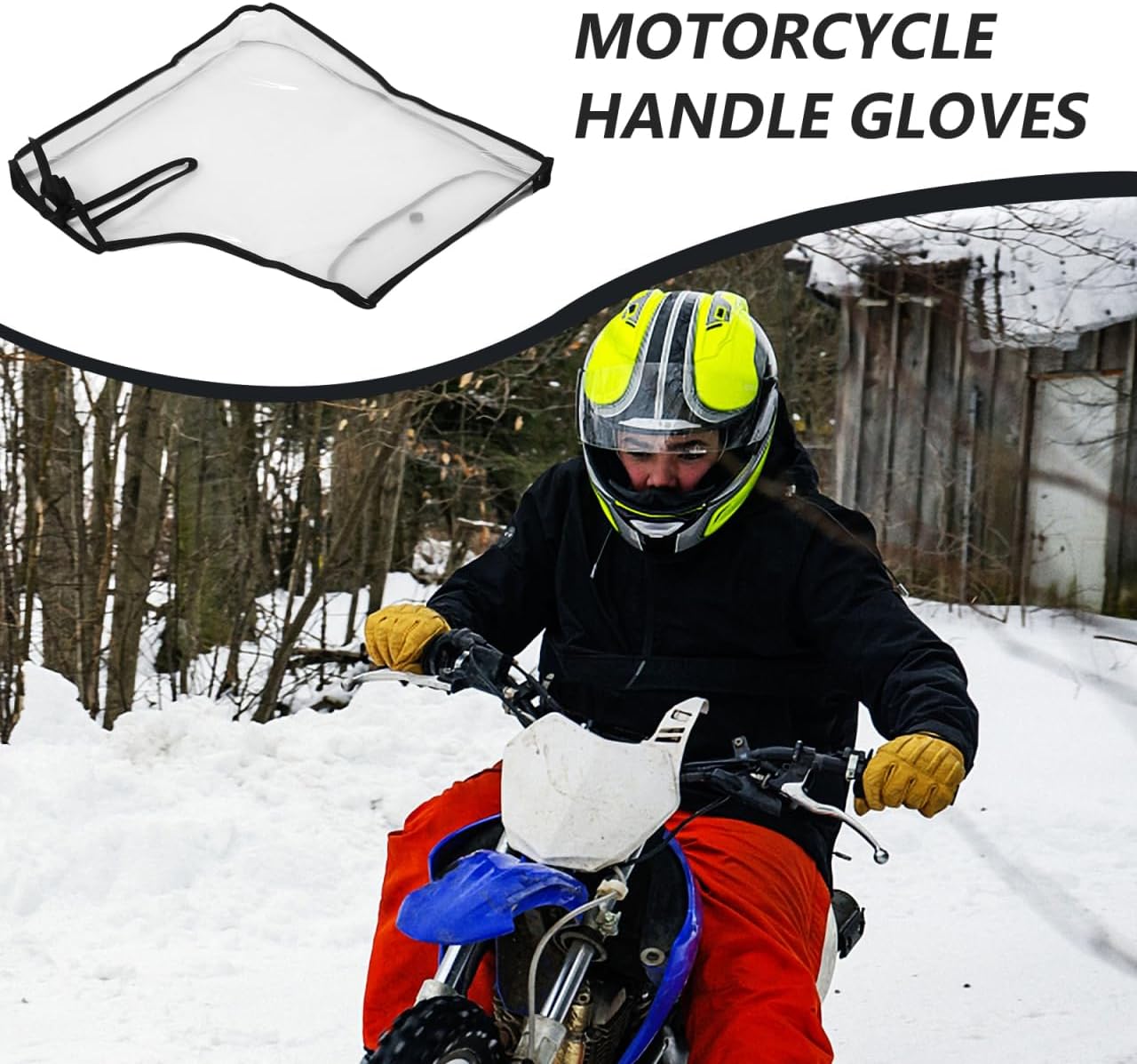 Waterproof Windproof Motorcycle Handlebar Gloves Hand Warmer Oversized Handlebar Muffs Easy Installation Wind Resistant Cold Weather Protection 15.74X11.81In