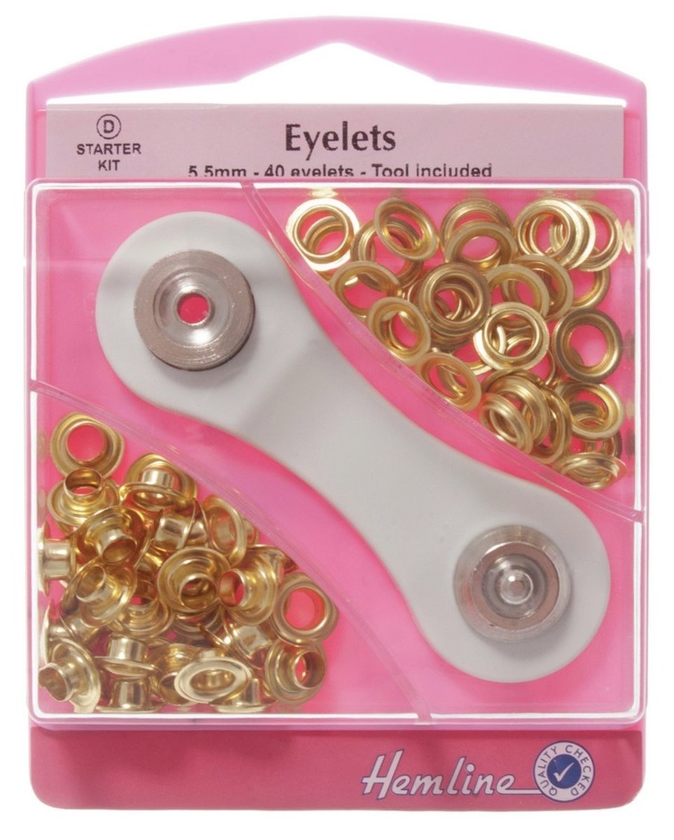 Hemline Gold Eyelets Starter Kit 5.5Mm (D)