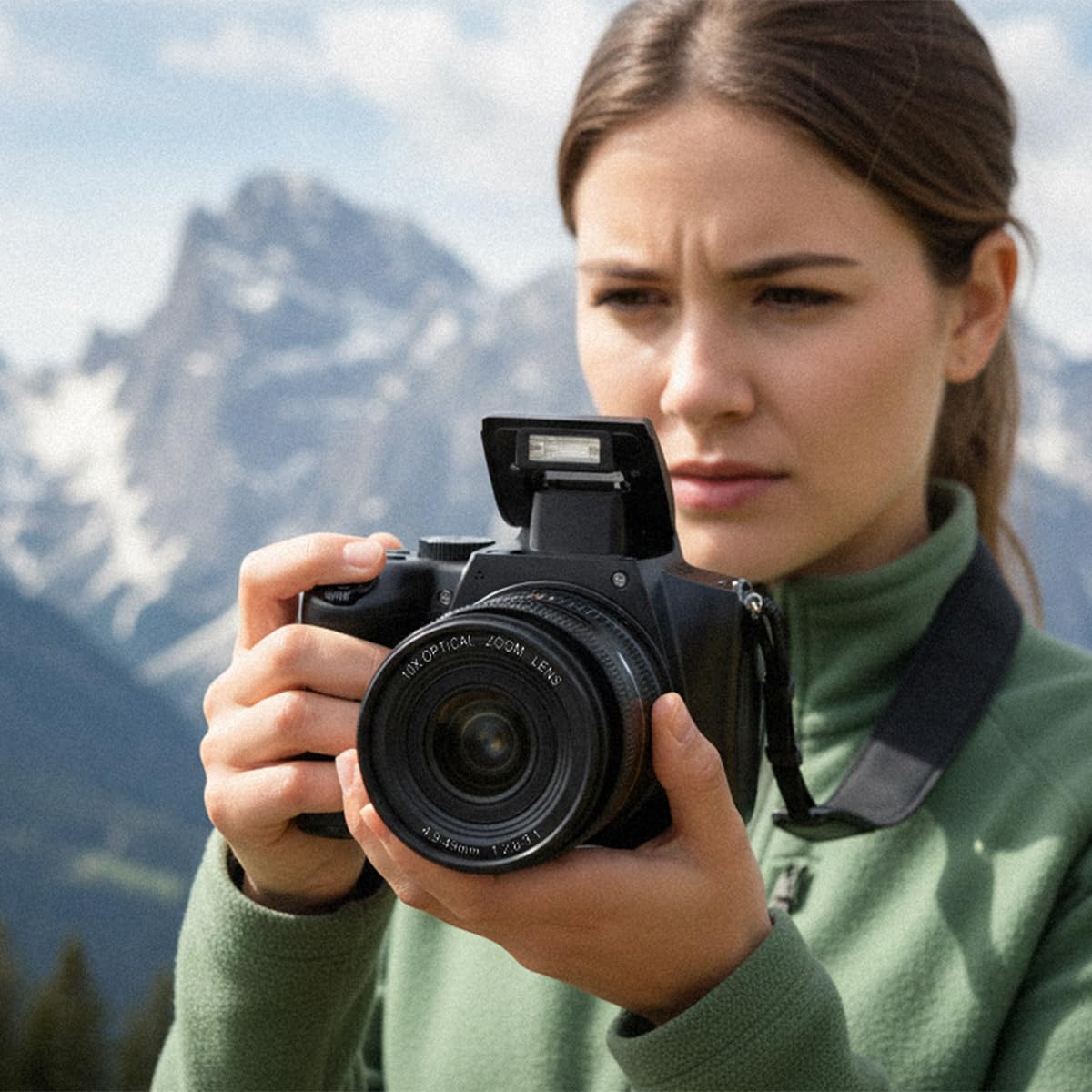 PRIXTON Cámara Digital 4K UHD 64MP Voyager DC700, Cámara de Fotos Wi-Fi y APP, Estabilización Anti‑Shake, Detección Facial, Flash XENON, Zoom Óptico 10X, Pantalla IPS 2,88”, USB-C, MicroSD hasta 256GB