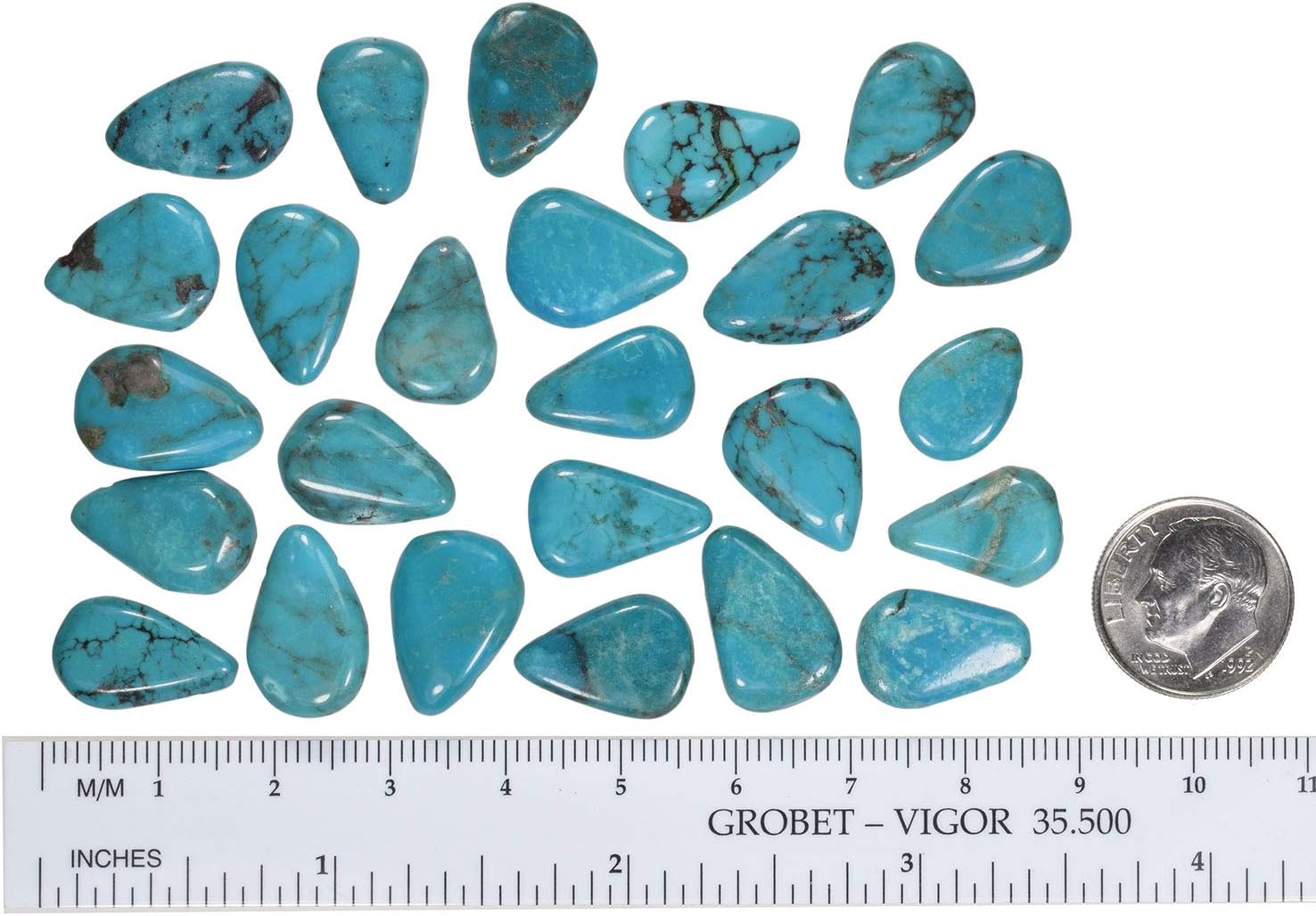 Turquoise Briolette Pear Beads ~12mm-15mm Genuine (25)