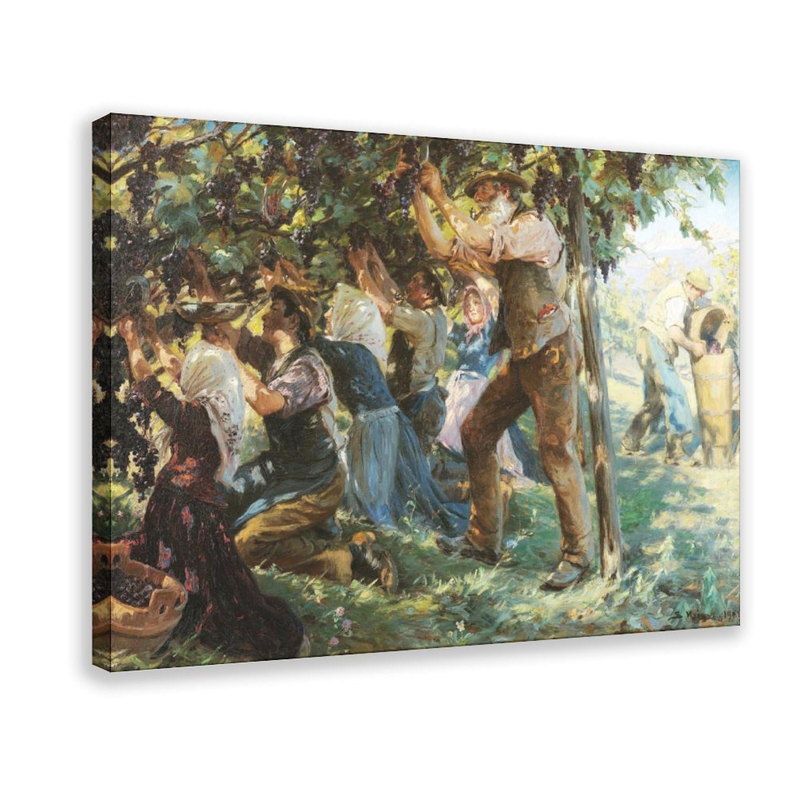 DFJyjFGJJ Peder Severin Krøyer,Wine Harvest in The Tyrol Canvas Poster Bedroom Sports Landscape Office Room Decor Gift 20" L X 30" W