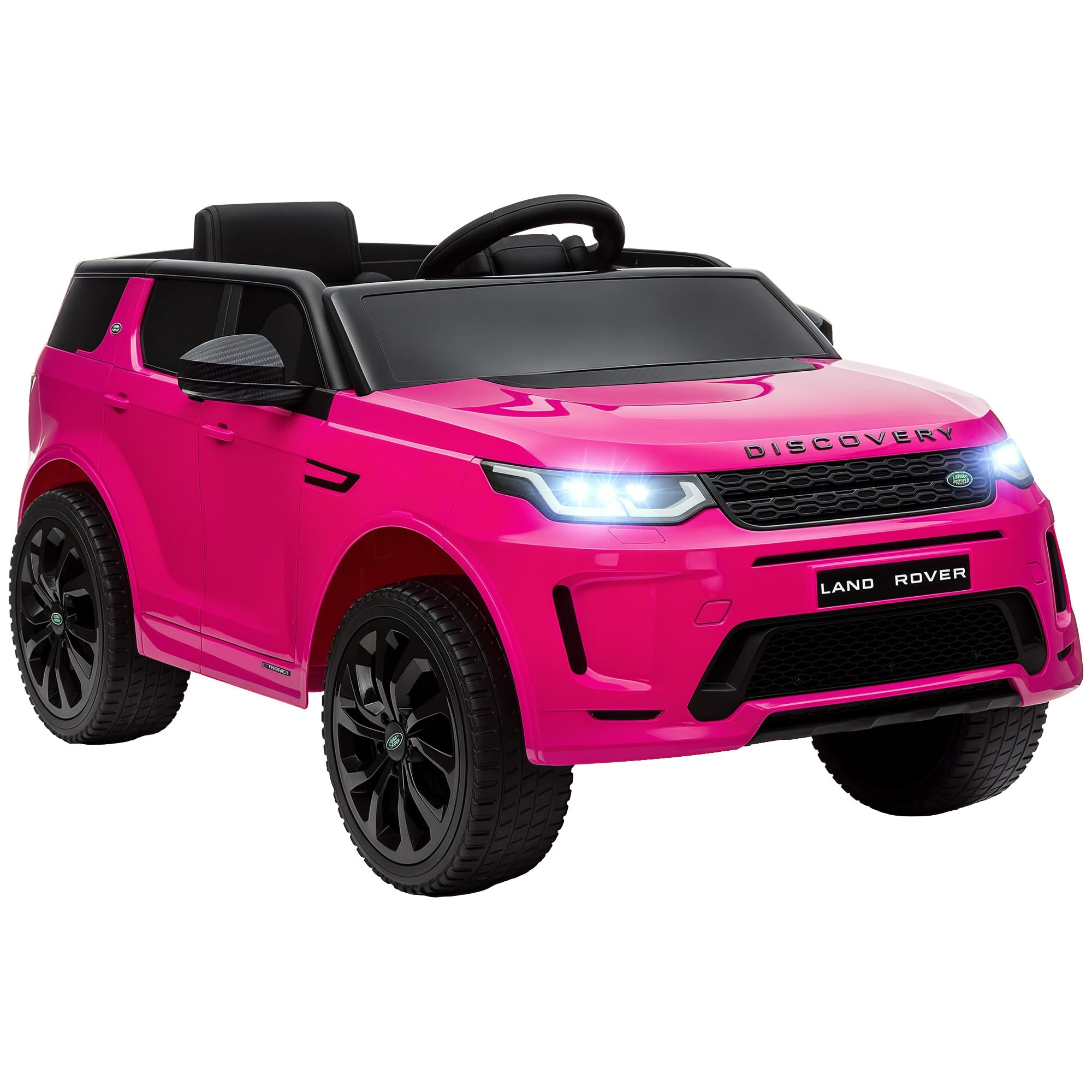 AIYAPLAY Coche Eléctrico Niños Land Rover Discovery Sport 12V Rosa | +3 Años, Carro Eléctrico Infantil, Mando a Distancia, Arranque Lento, Faros, Bocina y Música