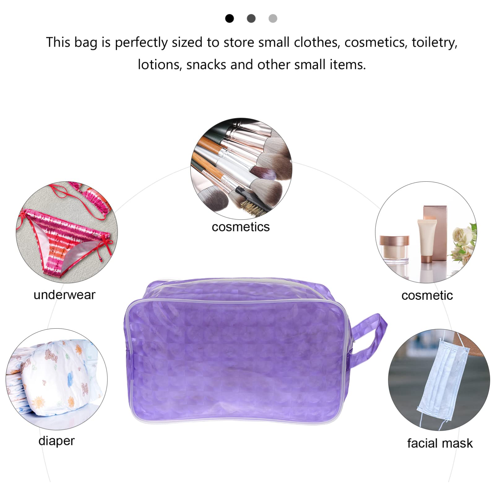 POPETPOP 3 Pz Borsa Da Toilette Impermeabile Zaini Pochette Trucchi Astuccio Da Toilette Per Il Trucco Custodia Per Il Trucco Da Viaggio Eva Borsetta All'aperto Viola Mancare